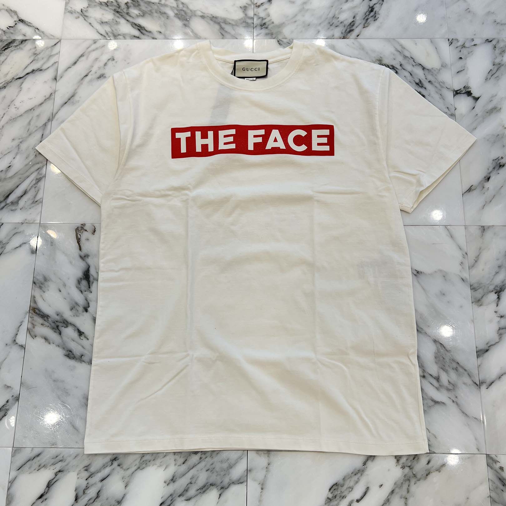 GUCCI 2019AW "THE FACE" Print Oversized Cotton Tee 565806 XJBCS 9577 Size M グッチ "THE FACE" プリント オーバーサイズ コットンTシャツ サイズM