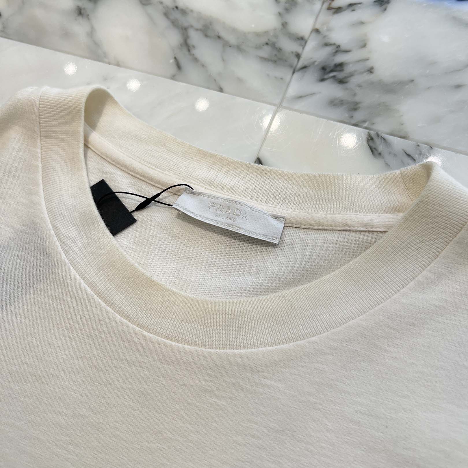 PRADA 2023SS Logo Embossed Technical Cotton Tee UJN897 S000 14LB