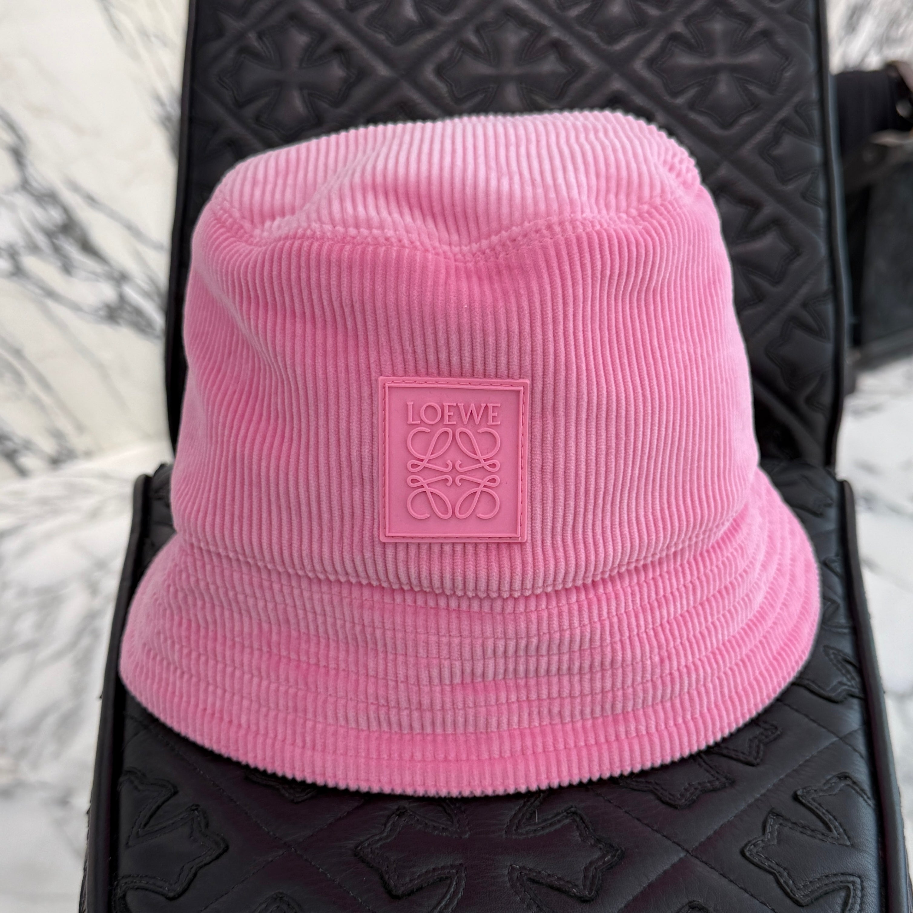 LOEWE 2023AW Anagram Logo Patch Corduroy Bucket Hat K820HB1X65 Size 57 ロエベ アナグラムロゴ パッチ コーデュロイ バケットハット サイズ57