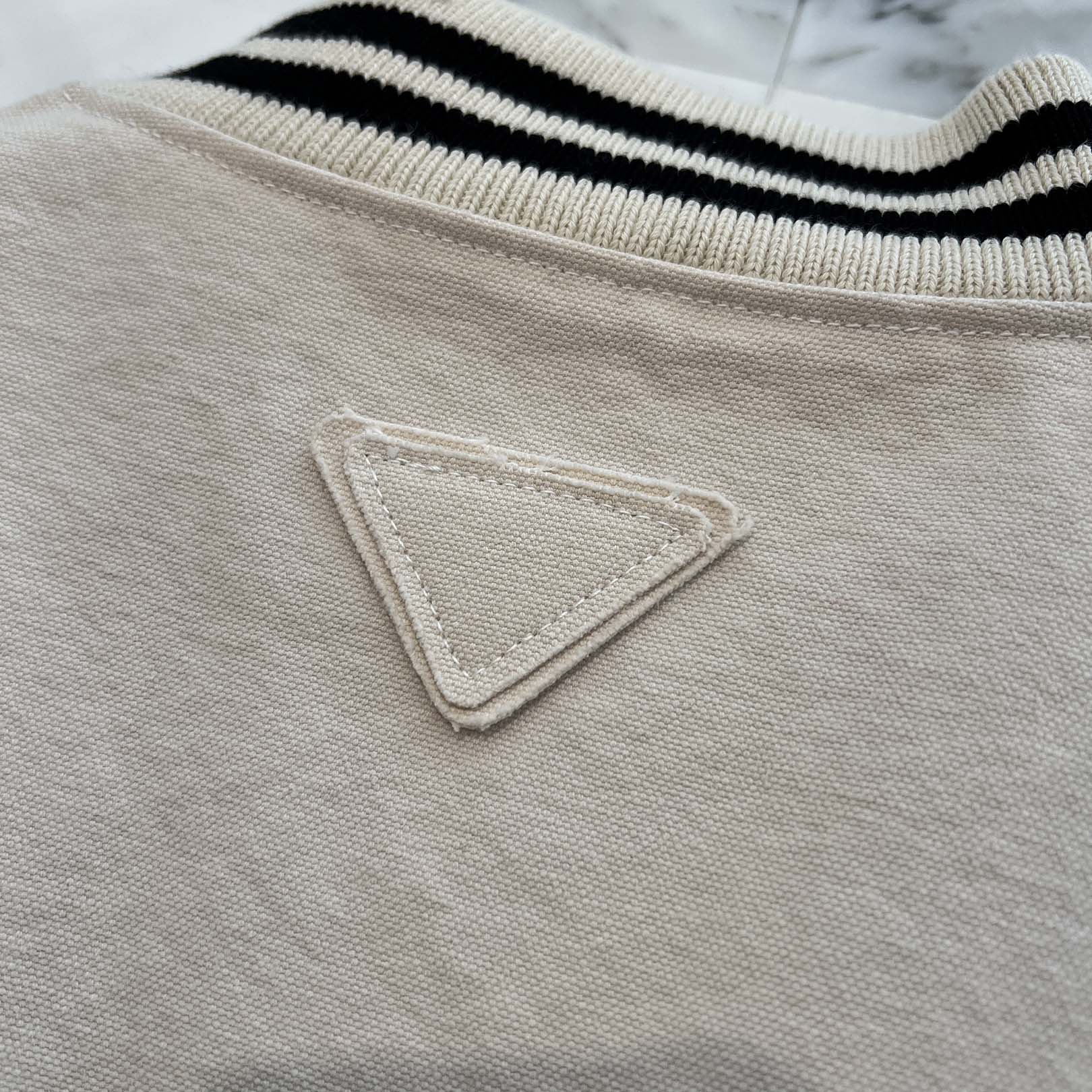 PRADA 2024AW Logo Patch Stylish Canvas Bomber Jacket SGC725 S000 152I Size XL プラダ ロゴパッチスタイリッシュキャンバスボンバージャケット サイズXL