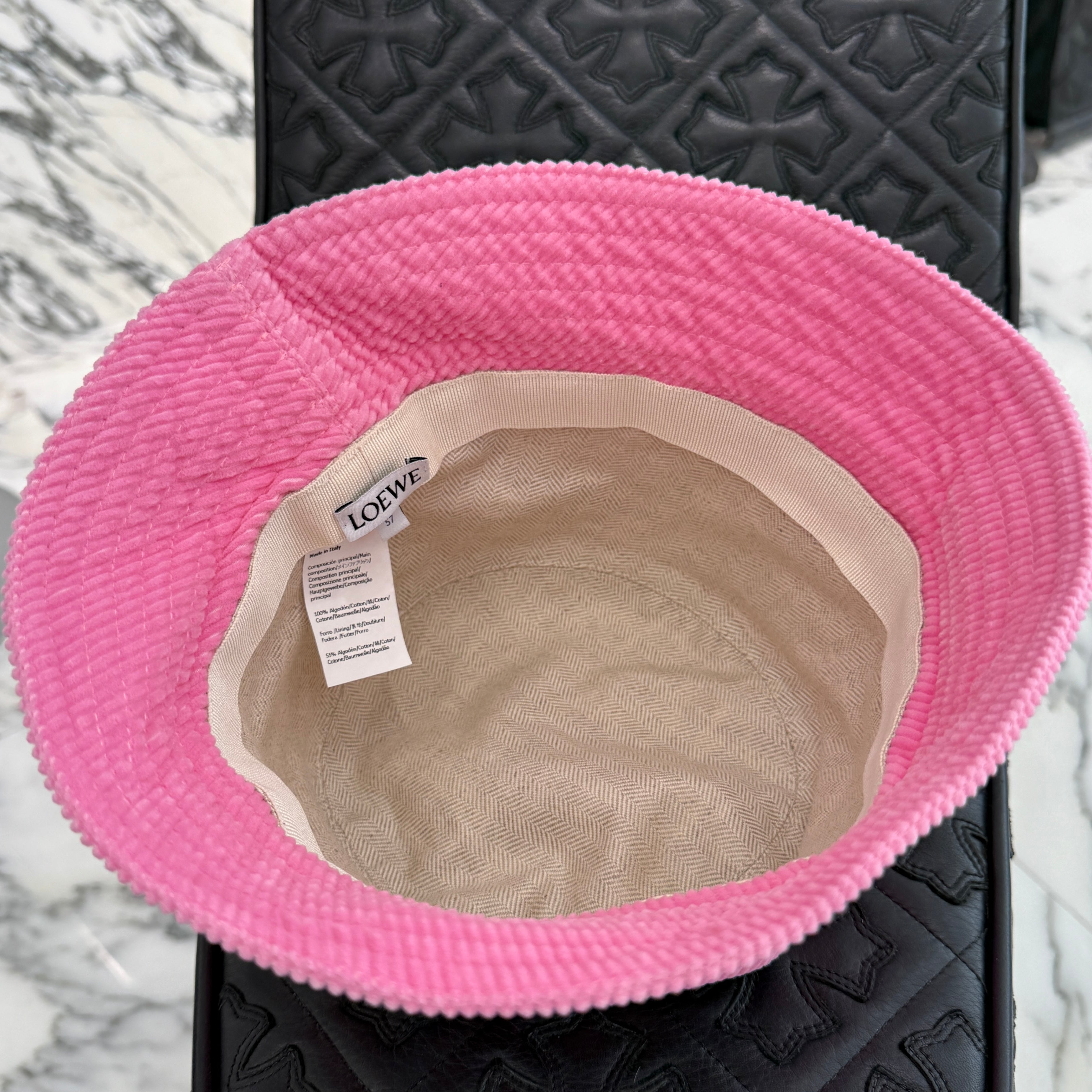 LOEWE 2023AW Anagram Logo Patch Corduroy Bucket Hat K820HB1X65 Size 57 ロエベ アナグラムロゴ パッチ コーデュロイ バケットハット サイズ57