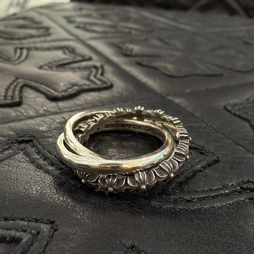 CHROME HEARTS TINY E CH PLS BAND TRPL Ring Size 16号 クロムハーツ タイニーE CHプラス バンド リング サイズ16号