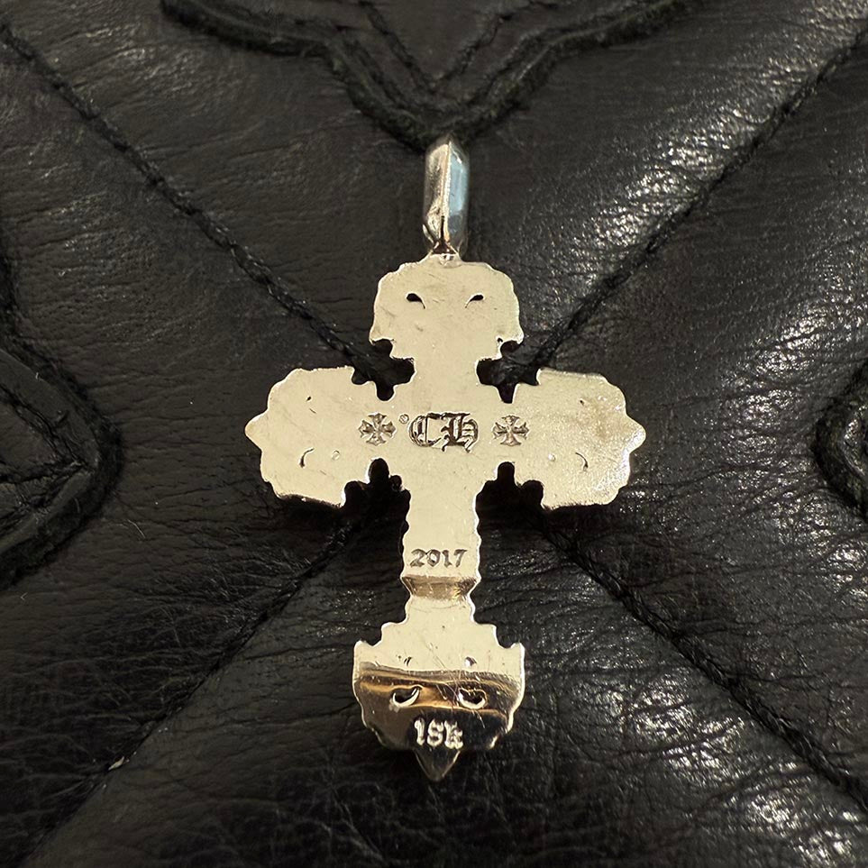 CHROME HEARTS 18KWG Tiny Filigree Cross Pave Diamond Pendent Top クロムハーツ 18KWG タイニー フィリグリークロス パヴェダイヤモンド ペンダント トップ