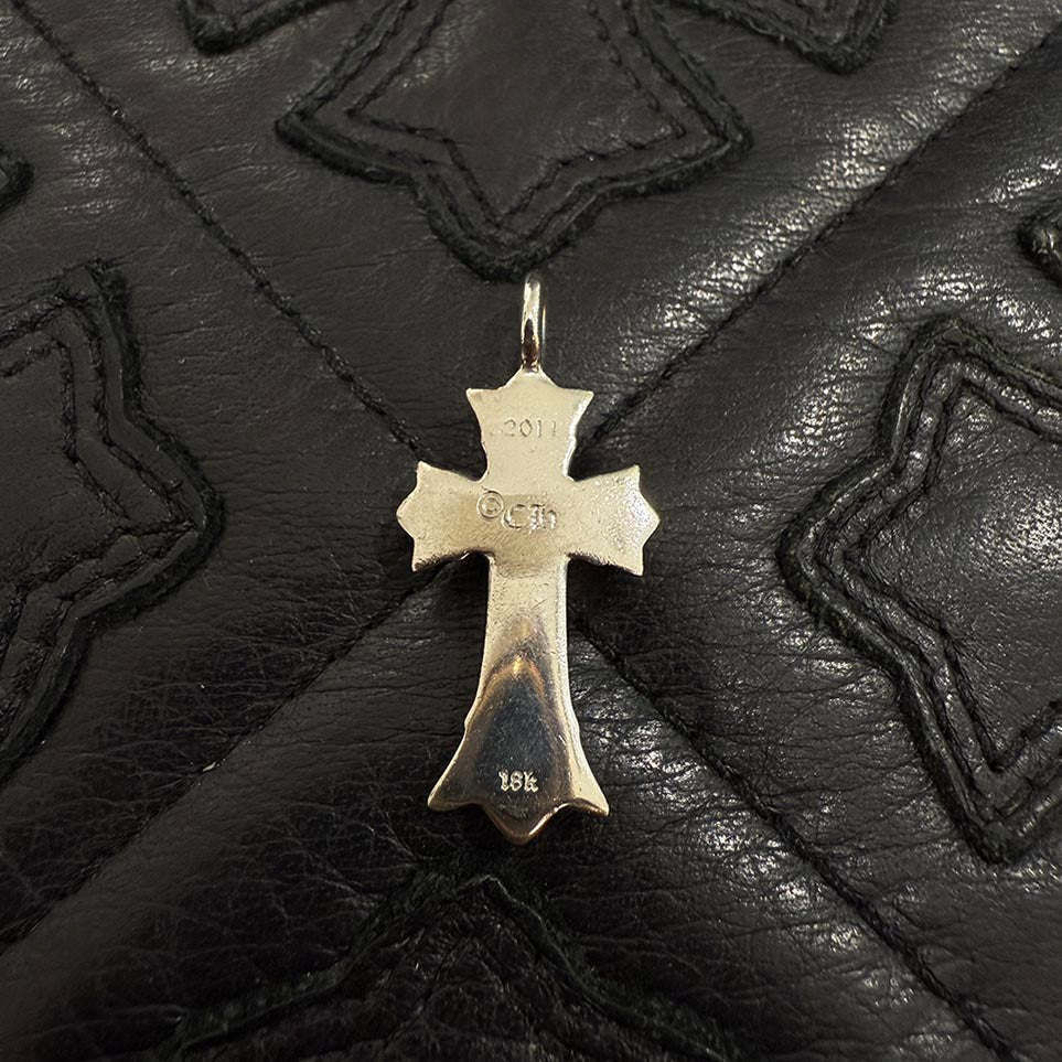 CHROME HEARTS 18KWG Double CH Cross Charm Pave Diamond Pendant Top クロムハーツ 18KWG ダブルCHクロス チャーム パヴェダイヤモンド ペンダントトップ