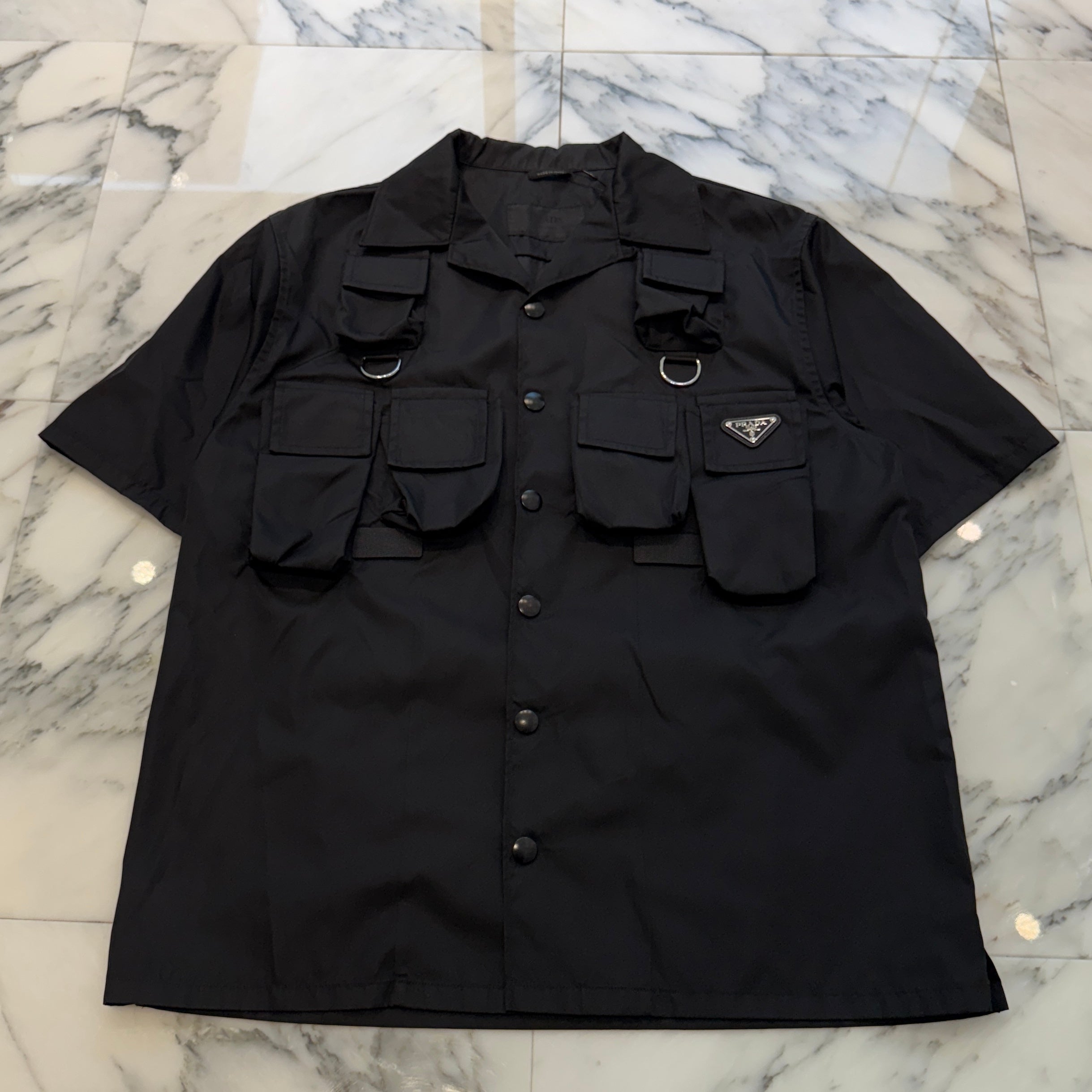PRADA 2024SS Re-Nylon Triangle Logo Multi Pocket Short Sleeve Shirt SC768 S000 1WQ8 Size S プラダ リナイロン トライアングルロゴ マルチポケット ショートスリーブシャツ サイズS