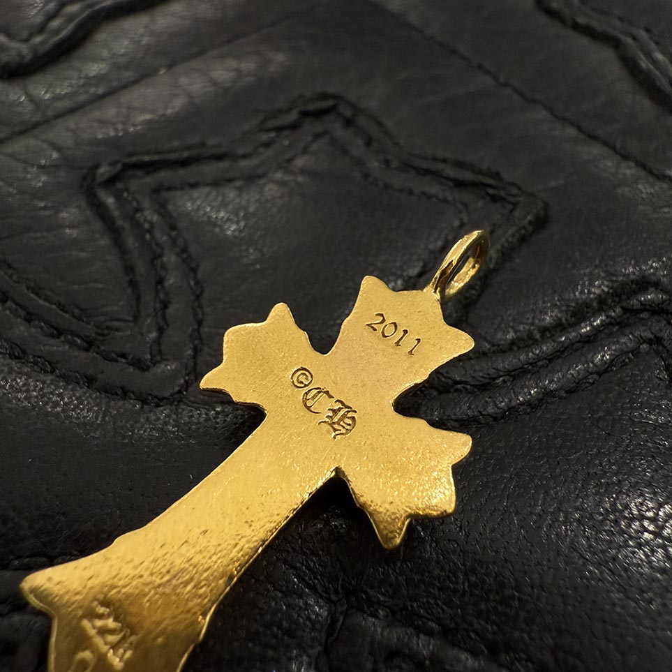 CHROME HEARTS 22K Double CH Cross Charm Pave Diamond Pendant Top クロムハーツ 22K ダブルCHクロス チャーム パヴェダイヤモンド ペンダントトップ