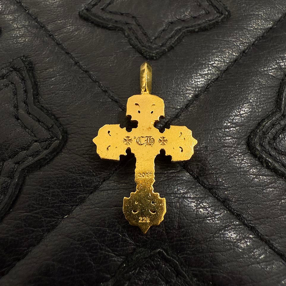 CHROME HEARTS 22K Tiny Filigree Cross Pave Diamond Pendent Top クロムハーツ 22K タイニー フィリグリークロス パヴェダイヤモンド ペンダント トップ