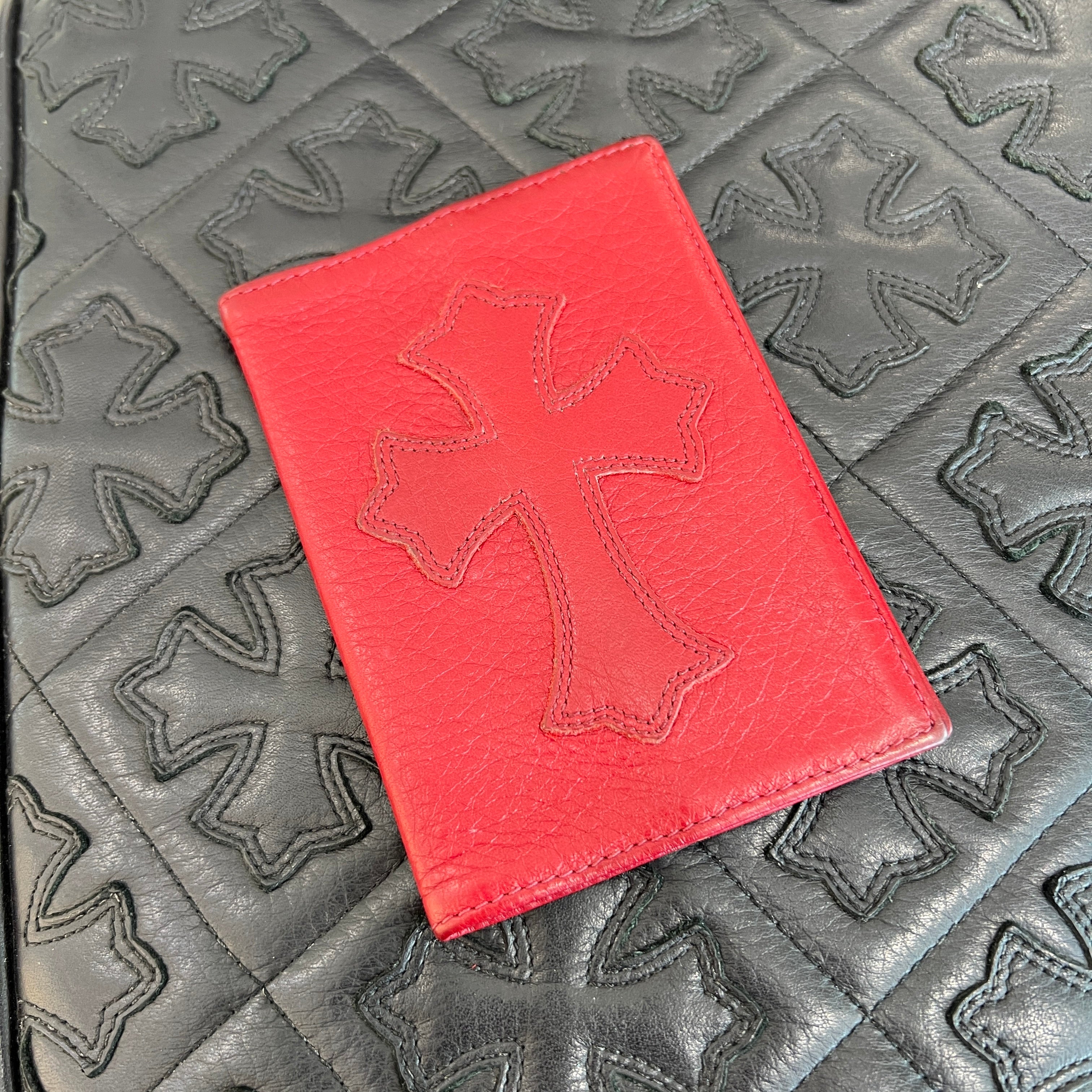 CHROME HEARTS 1 Cross Leather Patch Passport Cover クロムハーツ 1