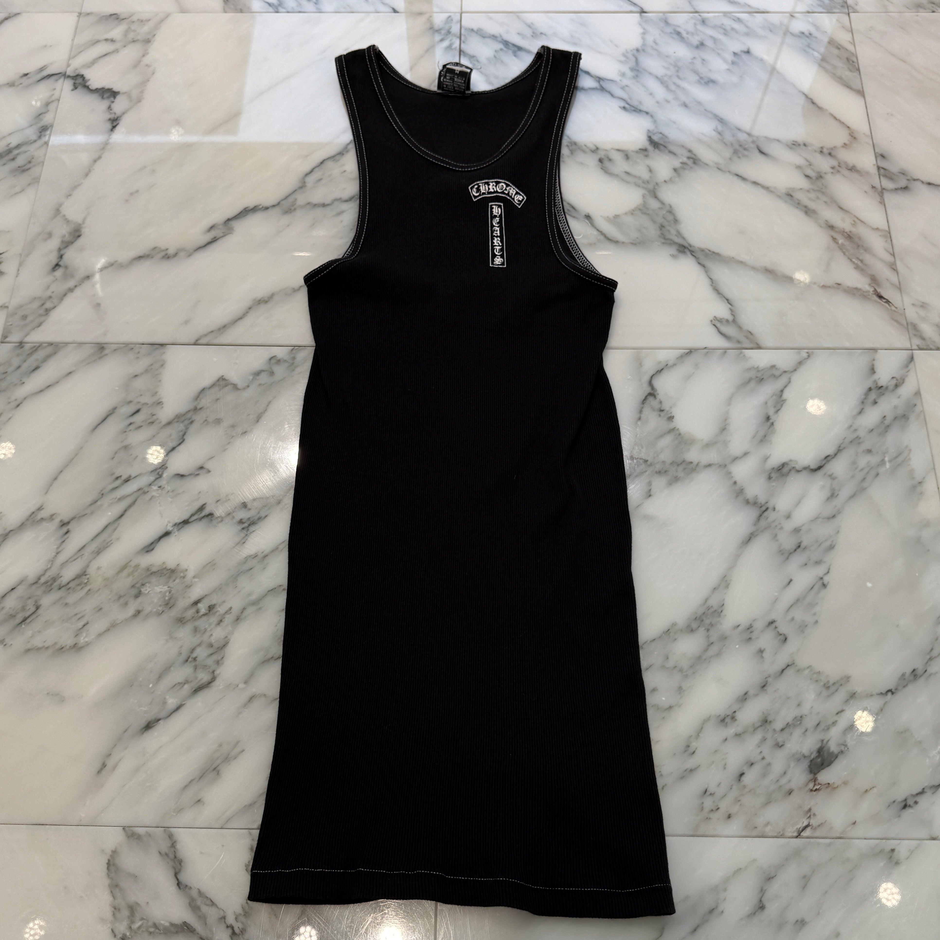 CHROME HEARTS Vertical Logo Back Cross Print Tank Top Size M クロムハーツ ヴァーティカルロゴ バッククロスプリント タンクトップ サイズM