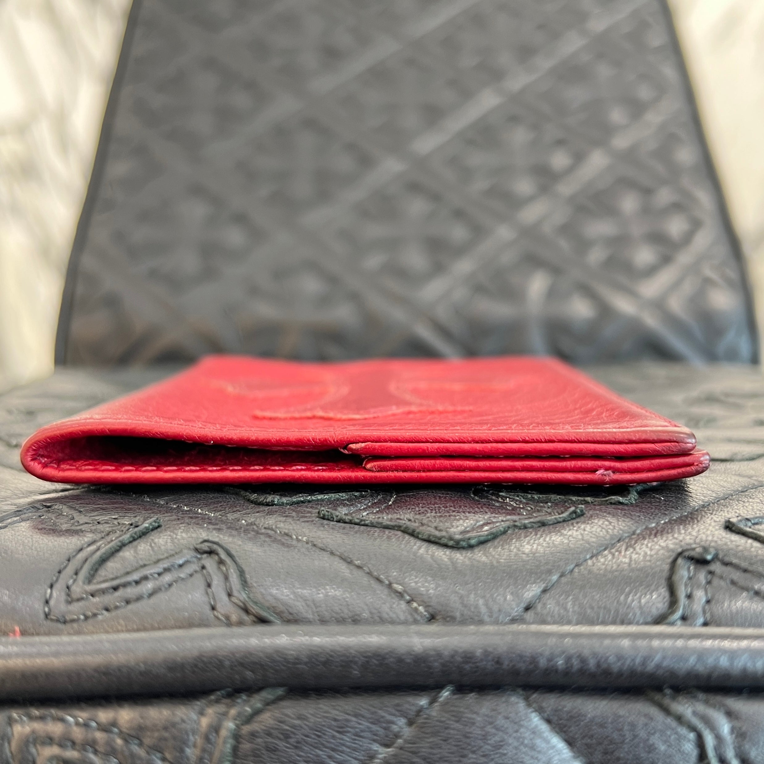 CHROME HEARTS 1 Cross Leather Patch Passport Cover クロムハーツ 1 クロスレザーパッチ パスポートカバー