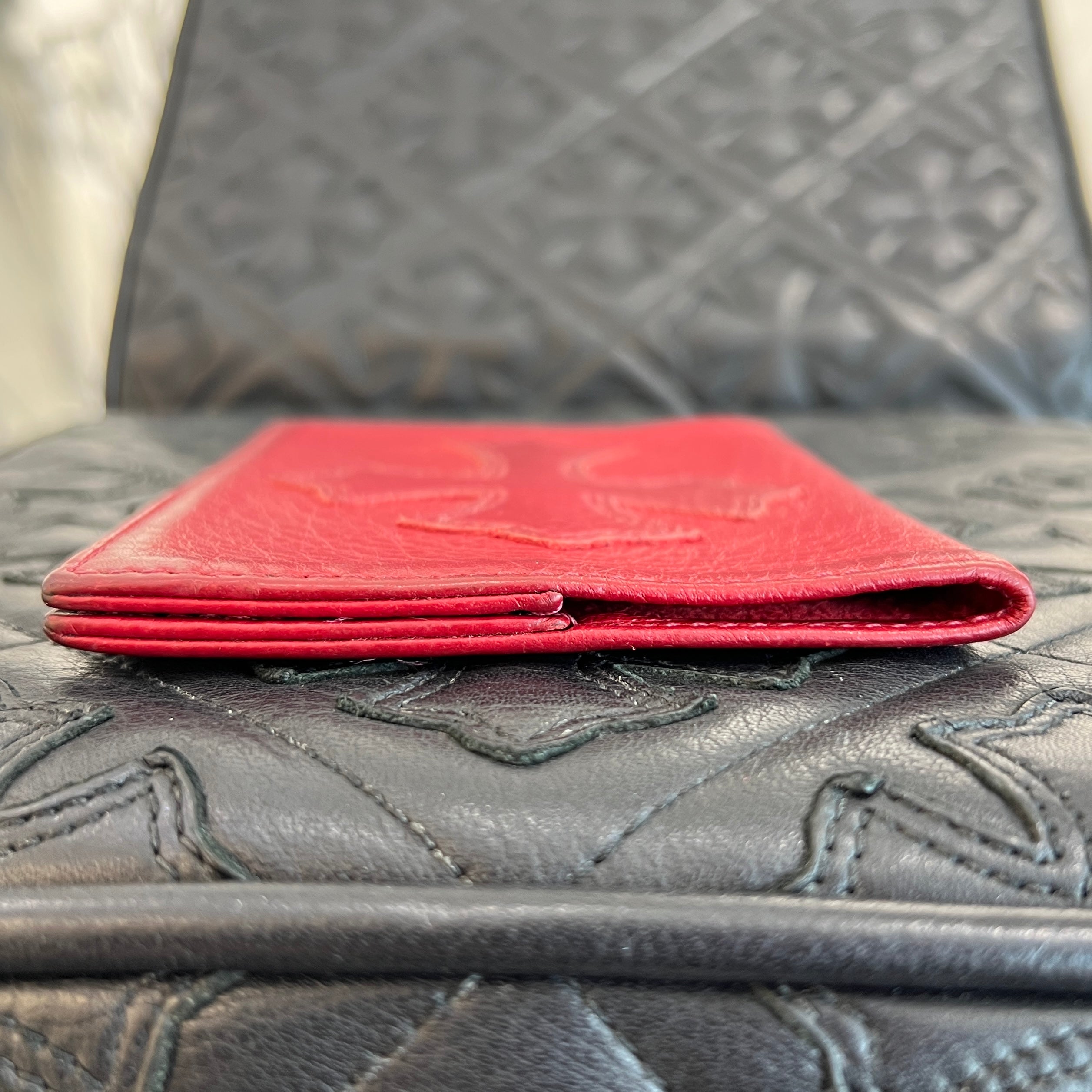 CHROME HEARTS 1 Cross Leather Patch Passport Cover クロムハーツ 1 クロスレザーパッチ パスポートカバー