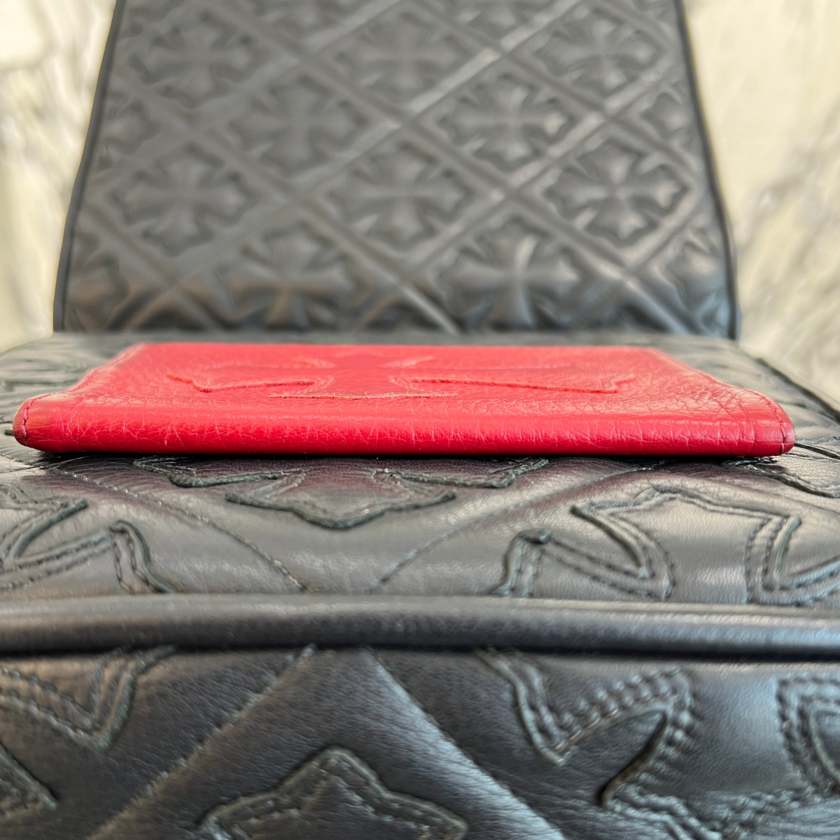 CHROME HEARTS 1 Cross Leather Patch Passport Cover クロムハーツ 1 クロスレザーパッチ パスポートカバー