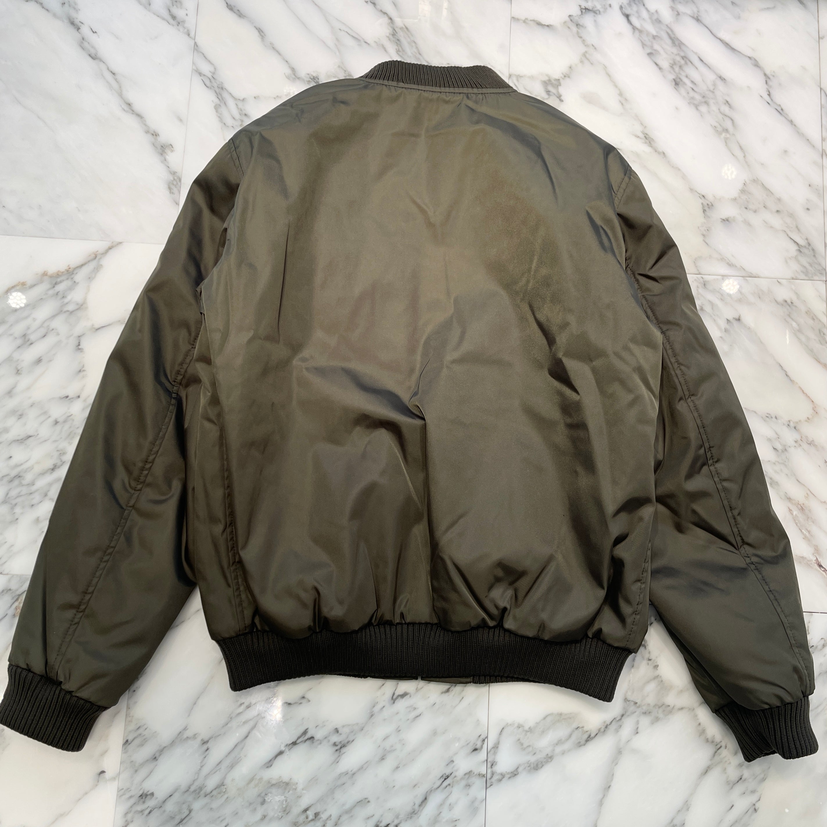 PRADA Re Nylon Triangle Logo Plate Bomber Jacket SGA038 R232 1WQ8 Size 56 プラダ リナイロン トライアングルロゴ プレート ボンバージャケット サイズ56