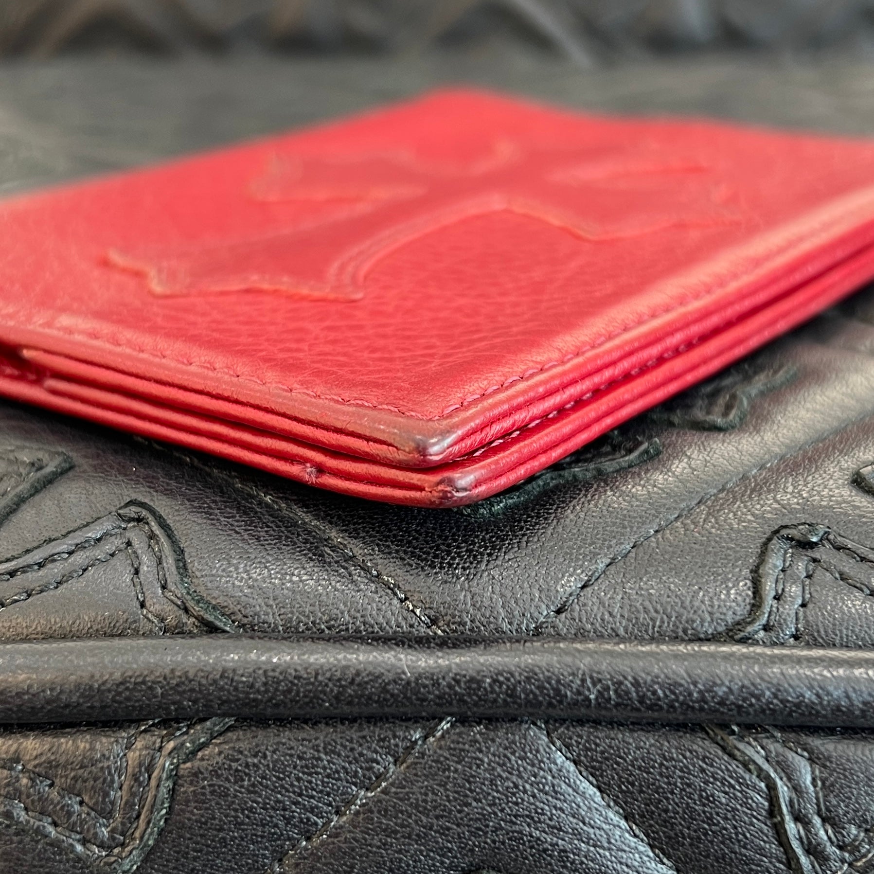 CHROME HEARTS 1 Cross Leather Patch Passport Cover クロムハーツ 1 クロスレザーパッチ パスポートカバー
