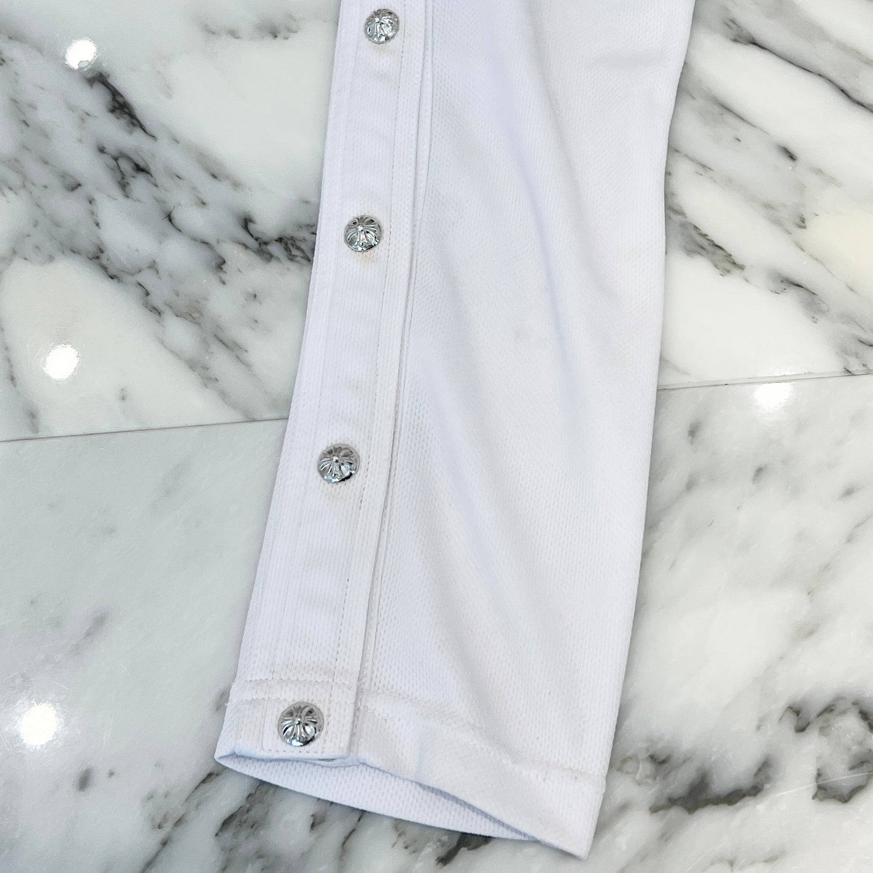 CHROME HEARTS Cross Ball Button Side Snap Track Line Mesh pants Size XS クロムハーツ クロスボールボタン サイドスナップ トラックライン メッシュパンツ サイズXS