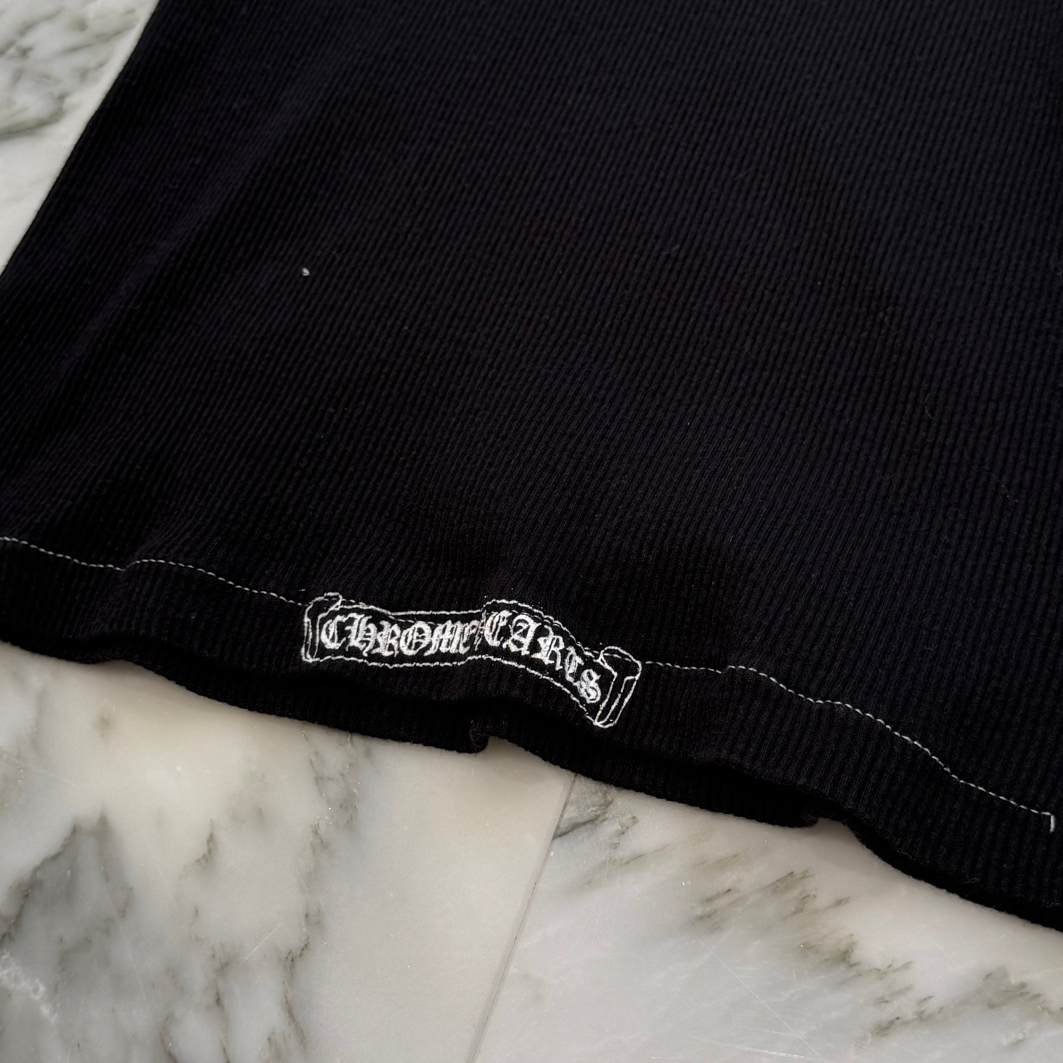 CHROME HEARTS Vertical Logo Back Cross Print Tank Top Size M クロムハーツ ヴァーティカルロゴ バッククロスプリント タンクトップ サイズM