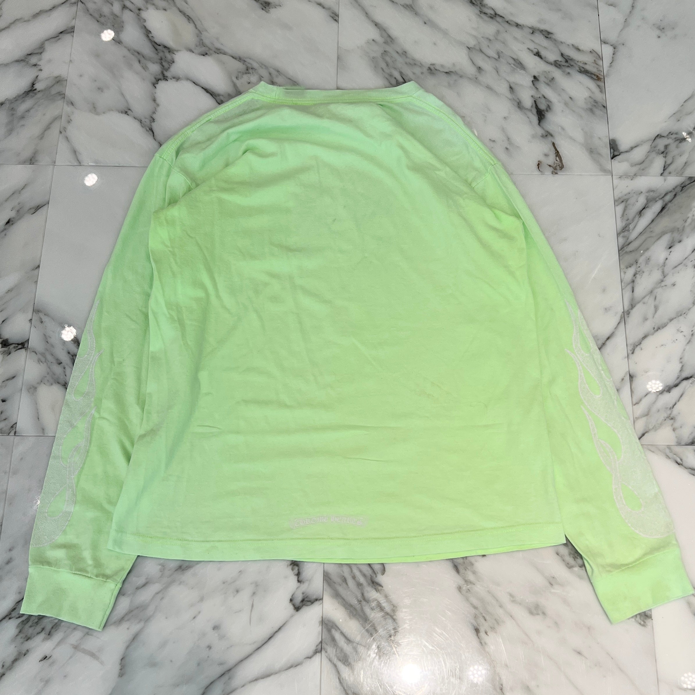 CHROME HEARTS Vertical Logo Flame Plus Pocket Long Sleeve Tee Size L クロムハーツ ヴァーティカルロゴ フレームプラスポケットロングスリーブ Tシャツ サイズL