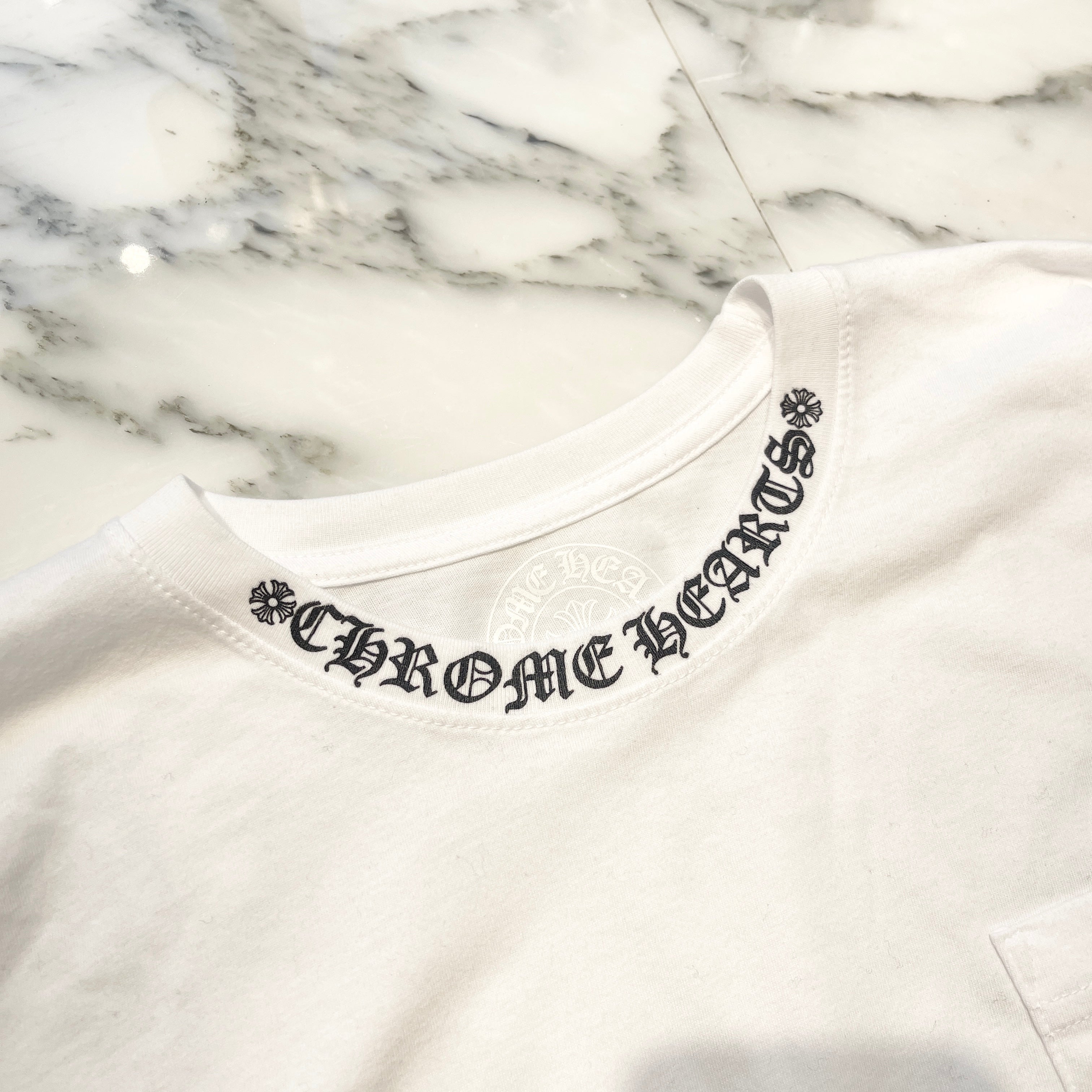 CHROME HEARTS ネックロゴ　首ロゴ　長袖カットソー　ロンT Mサイズ Chrome Hearts - CHROME HEARTS クロムハーツ Neck Logo L/S Tee