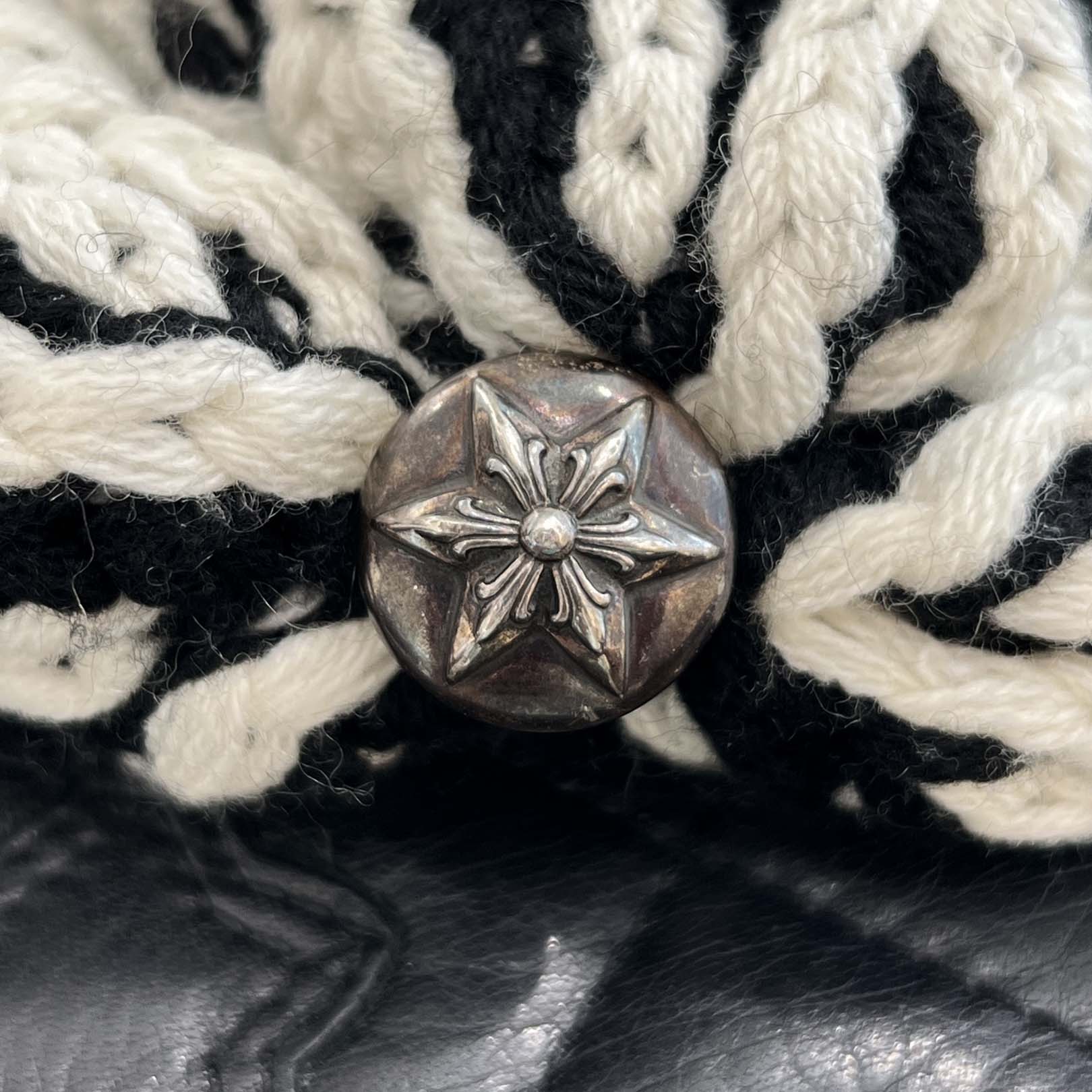 CHROME HEARTS 3 Cross Leather Patch Brioche knitting Cashmere Beanie Size ONESIZE (25cm) クロムハーツ 3クロスレザーパッチ ブリオッシュ編み カシミヤビーニー サイズONESIZE (25cm)