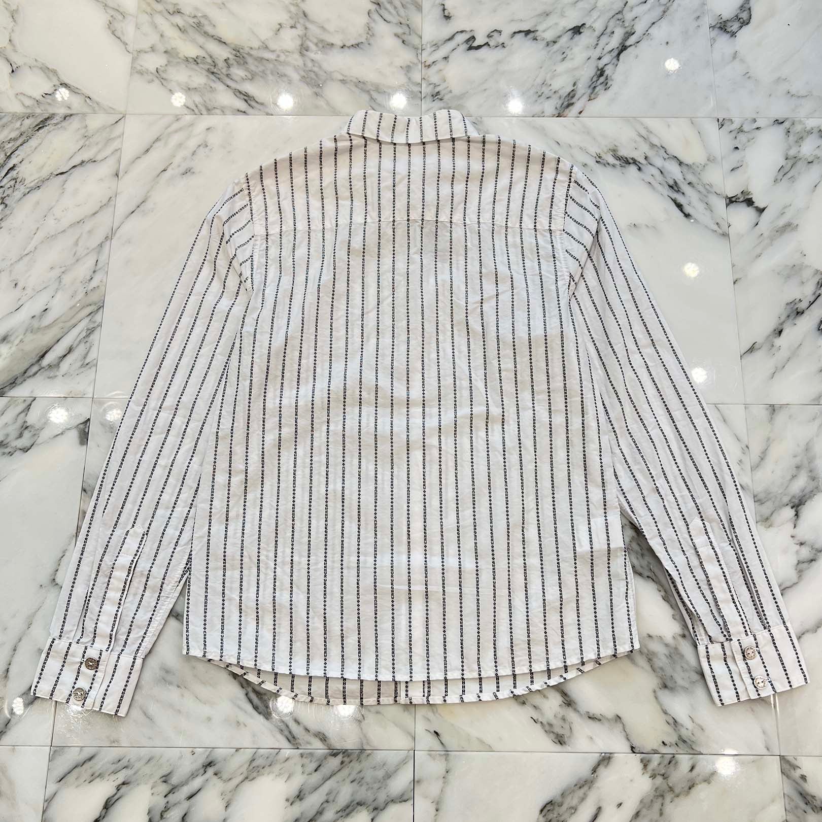 CHROME HEARTS Y NOT Logo Stripe Cotton Shirt Size M クロムハーツ ワイノット ロゴストライプ コットンシャツ サイズM