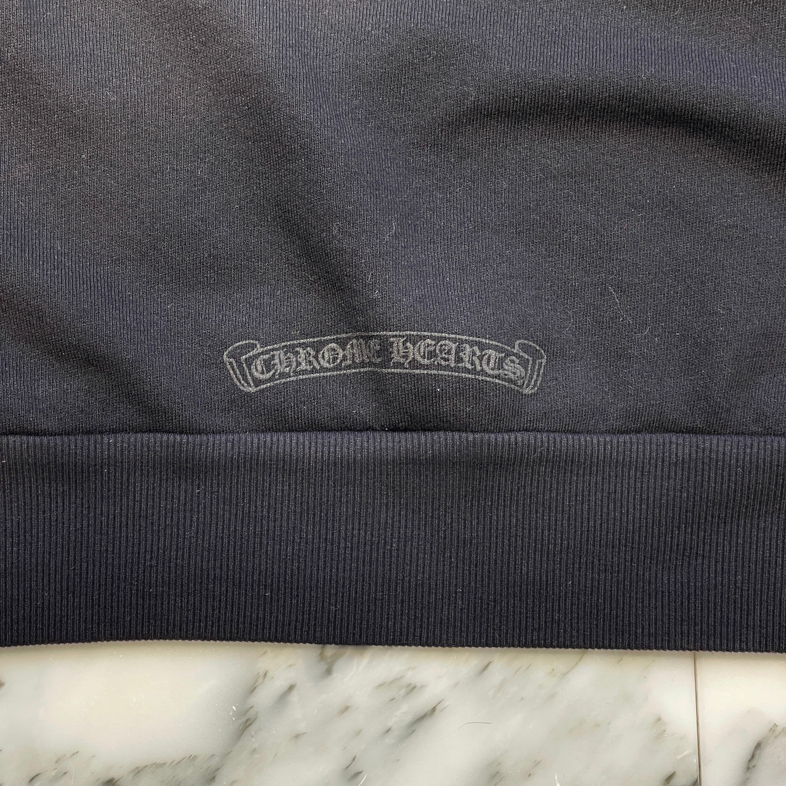 CHROME HEARTS Y NOT Cemetery Cross Flock Patch Sweat Shirt Size S クロムハーツ ワイノット セメタリークロス フロッキーパッチ スウェットシャツ サイズS