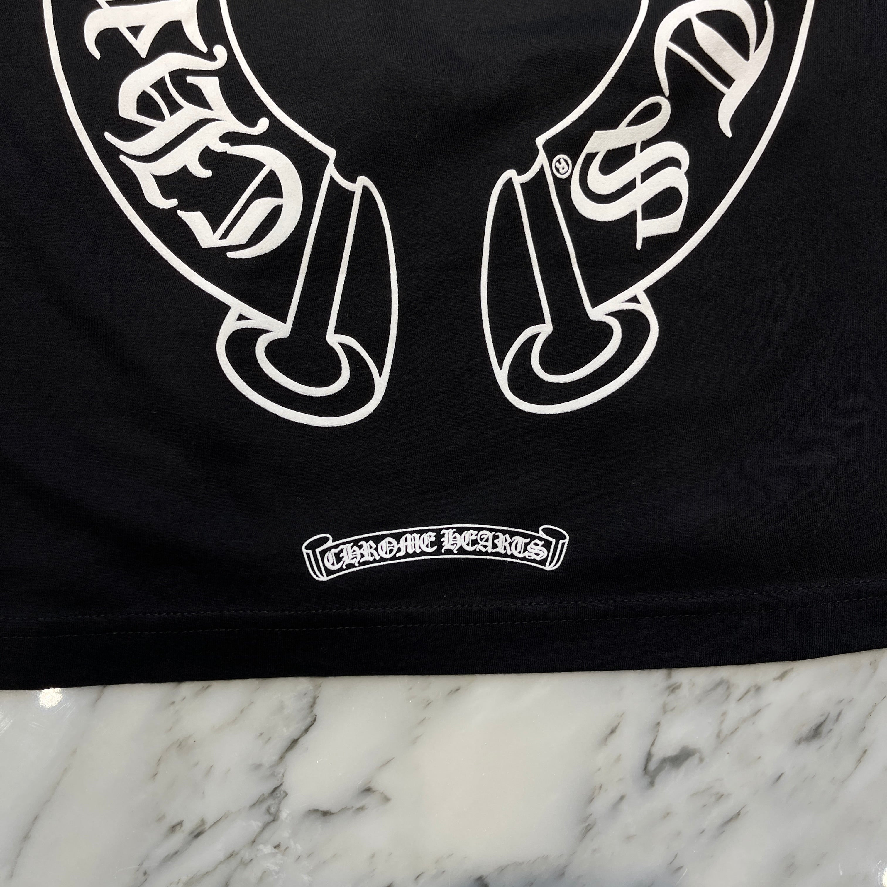 CHROME HEARTS Floral Cross Horseshoe Long Sleeve Tee Size L クロムハーツ フローラルクロス ホースシューロングスリーブTシャツ サイズL