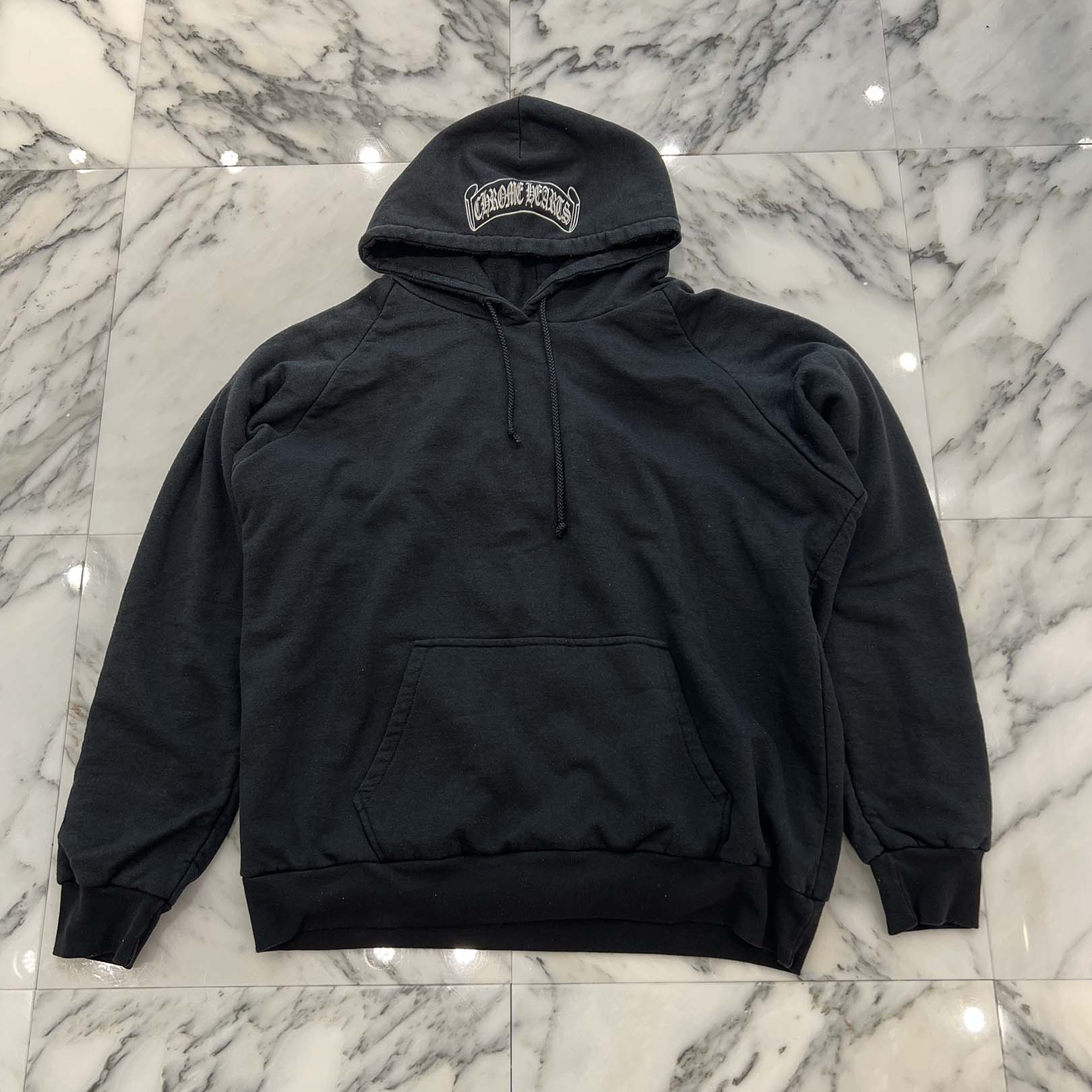 CHROME HEARTS Back Scroll Logo Thermal Hoodie Size L クロムハーツ バックスクロールロゴ サーマルフーディー サイズL