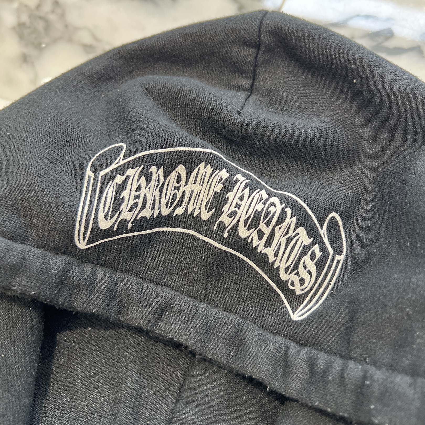 CHROME HEARTS Back Scroll Logo Thermal Hoodie Size L クロムハーツ バックスクロールロゴ サーマルフーディー サイズL