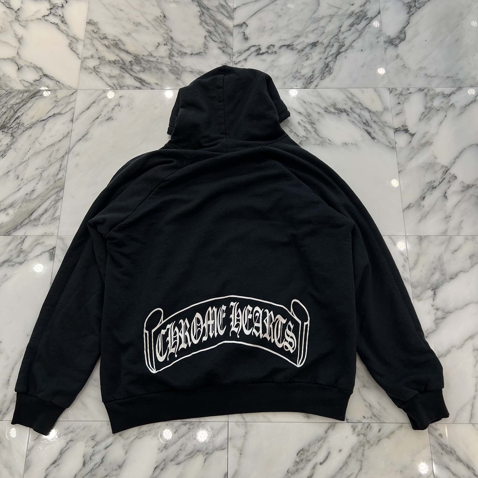 CHROME HEARTS Back Scroll Logo Thermal Hoodie Size L クロムハーツ バックスクロールロゴ サーマルフーディー サイズL