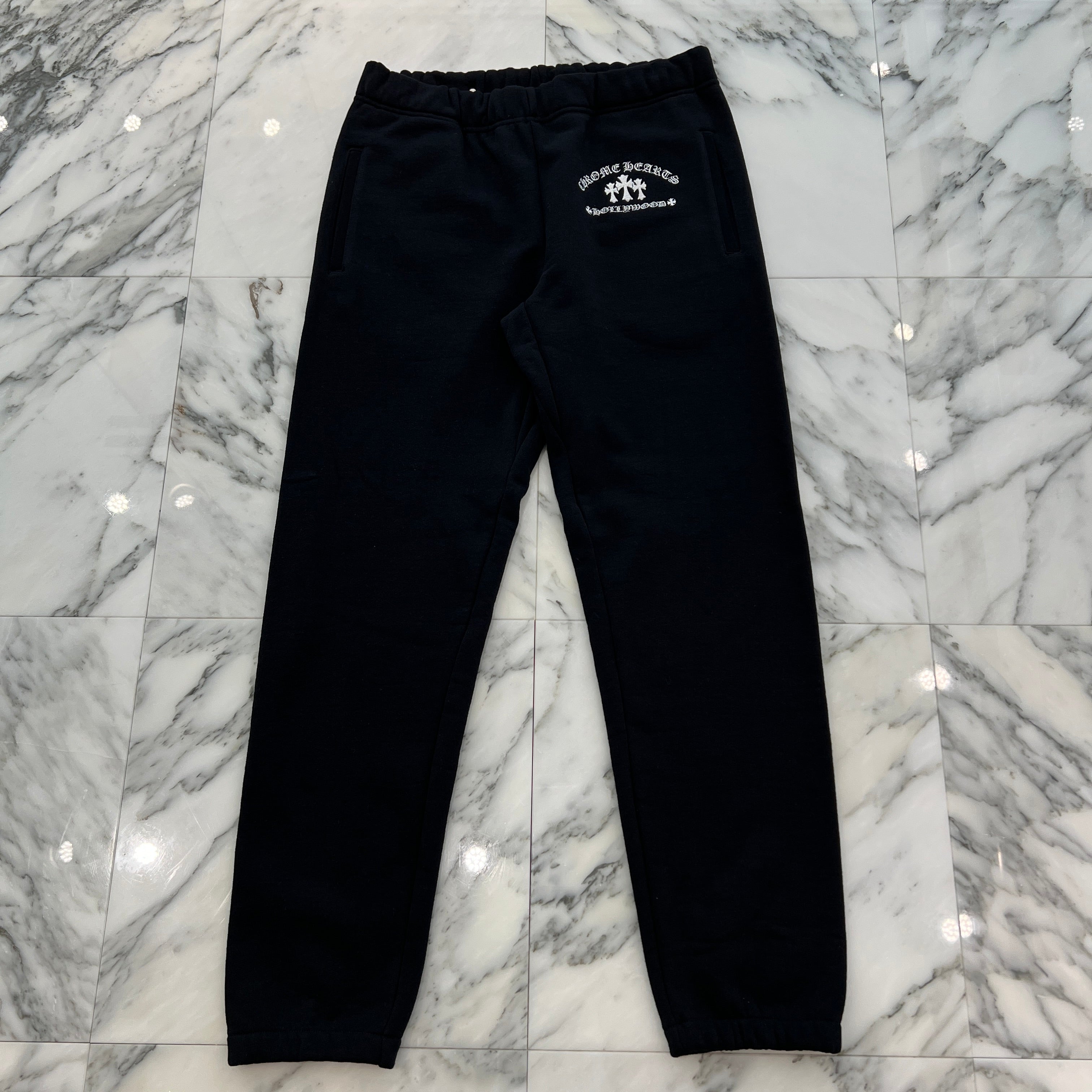 CHROME HEARTS King Taco 3 Cemetery Cross Embroidery Sweat Long Pants Size M クロムハーツ キングタコ3セメタリークロス刺繍スウェットロングパンツ サイズM