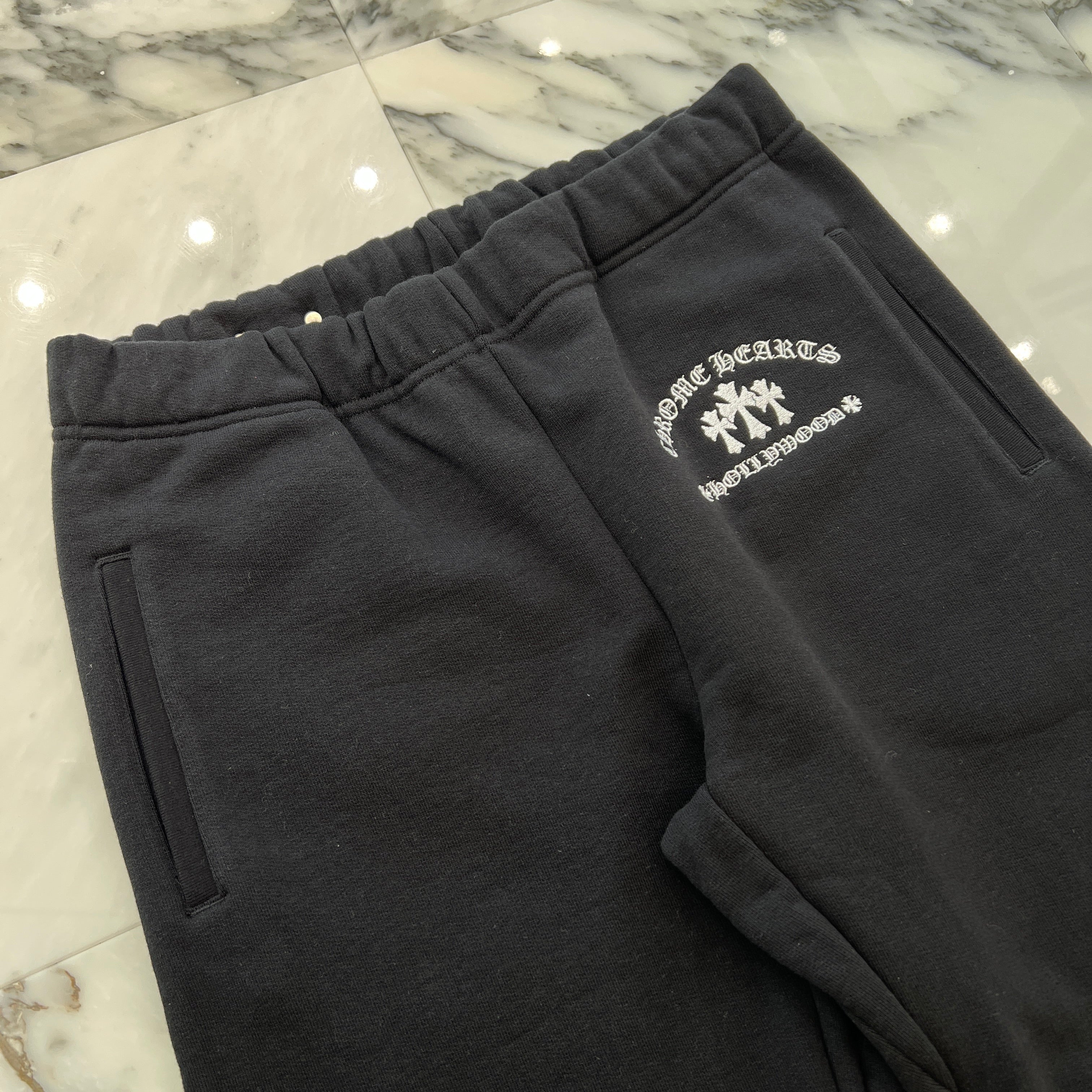 CHROME HEARTS King Taco 3 Cemetery Cross Embroidery Sweat Long Pants Size XL クロムハーツ キングタコ3セメタリークロス刺繍スウェットロングパンツ サイズXL