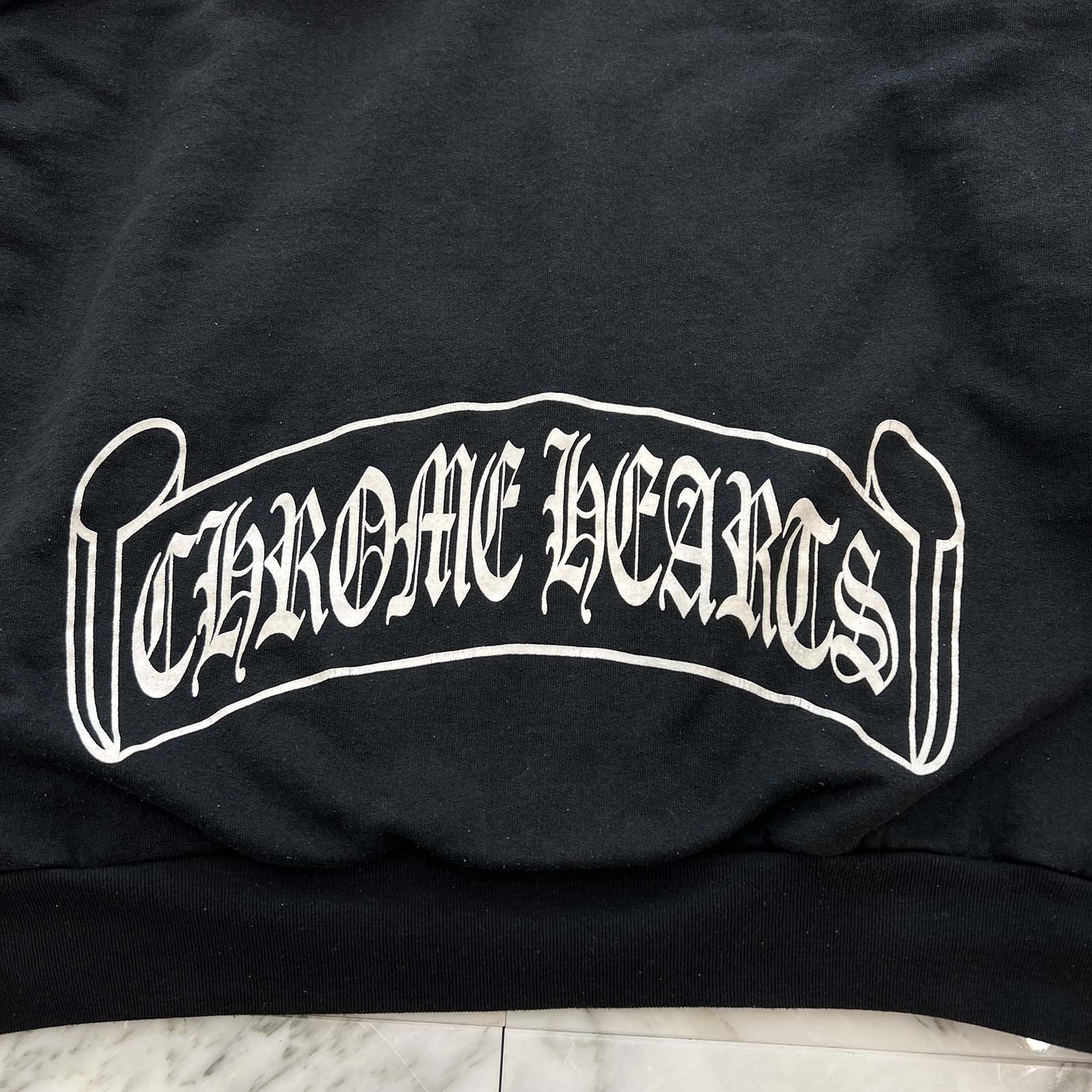 CHROME HEARTS Back Scroll Logo Thermal Hoodie Size L クロムハーツ バックスクロールロゴ サーマルフーディー サイズL