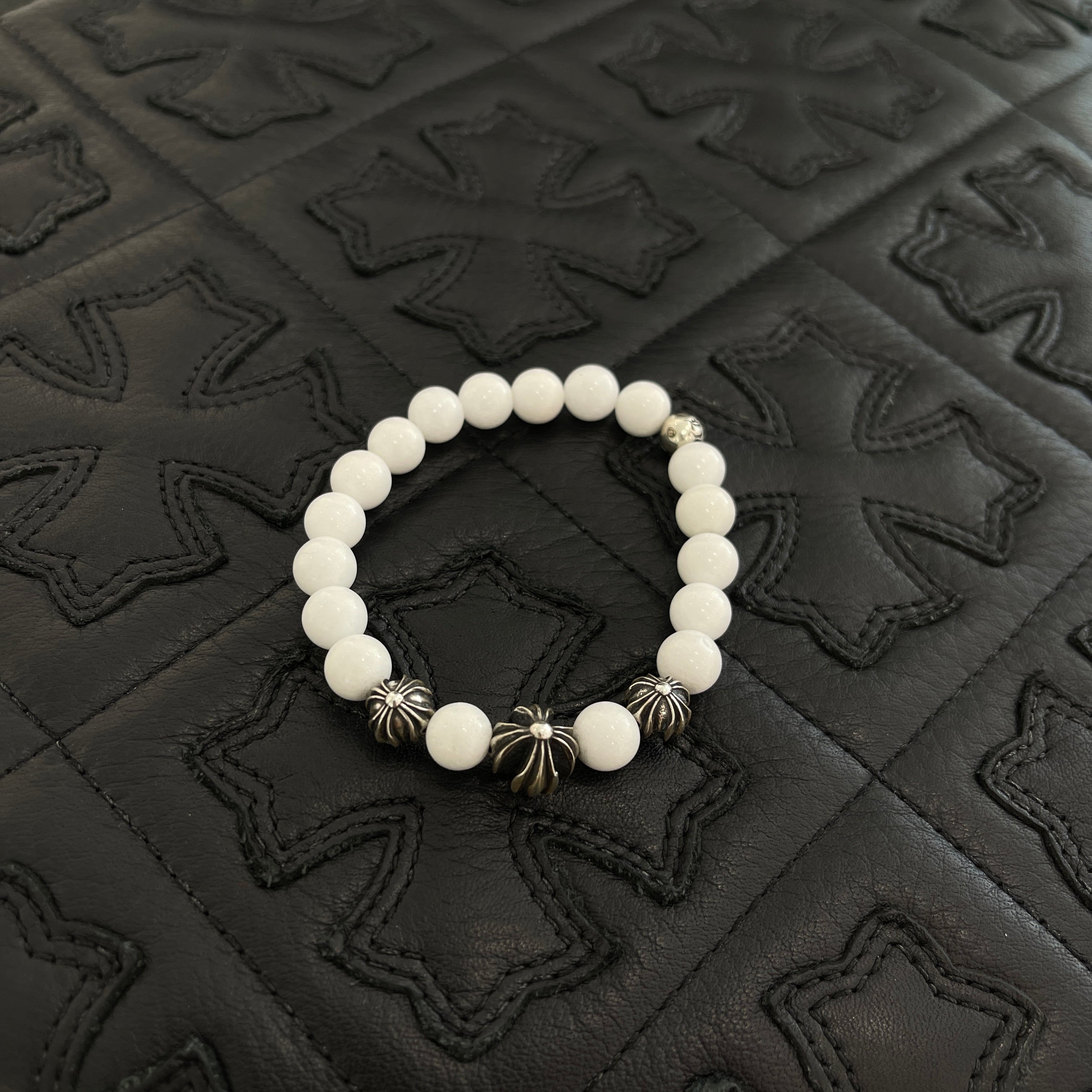 CHROME HEARTS CH Plus White Beads Bracelet クロムハーツ CHプラス ホワイトビーズ ブレスレット