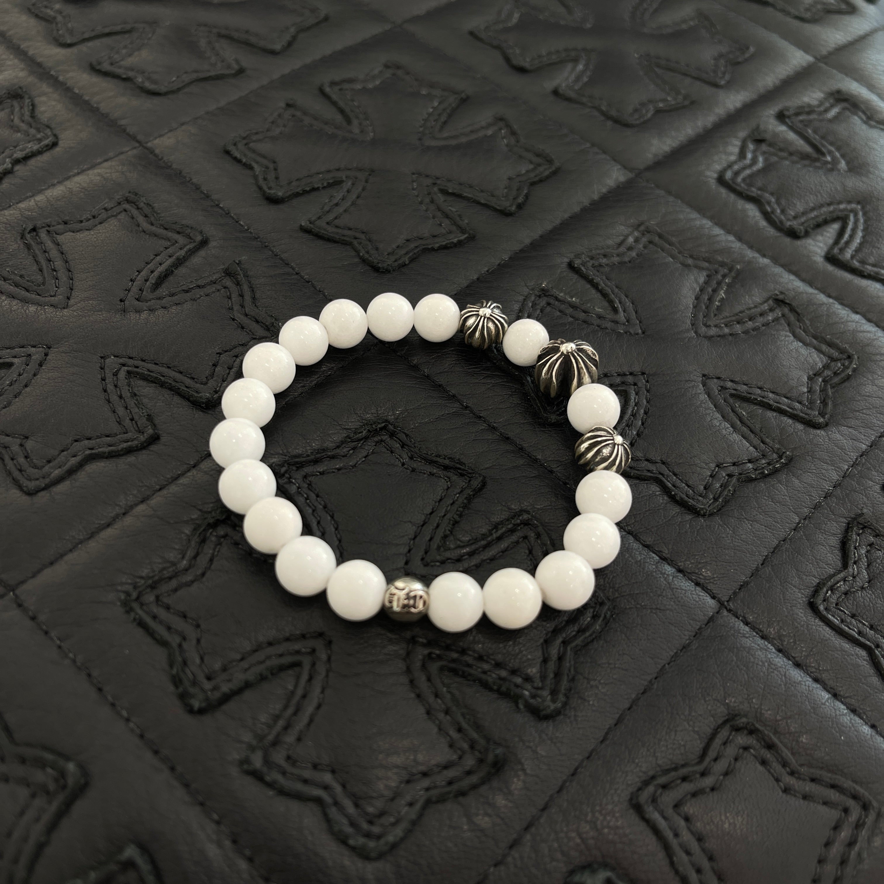 CHROME HEARTS CH Plus White Beads Bracelet クロムハーツ CHプラス ホワイトビーズ ブレスレット