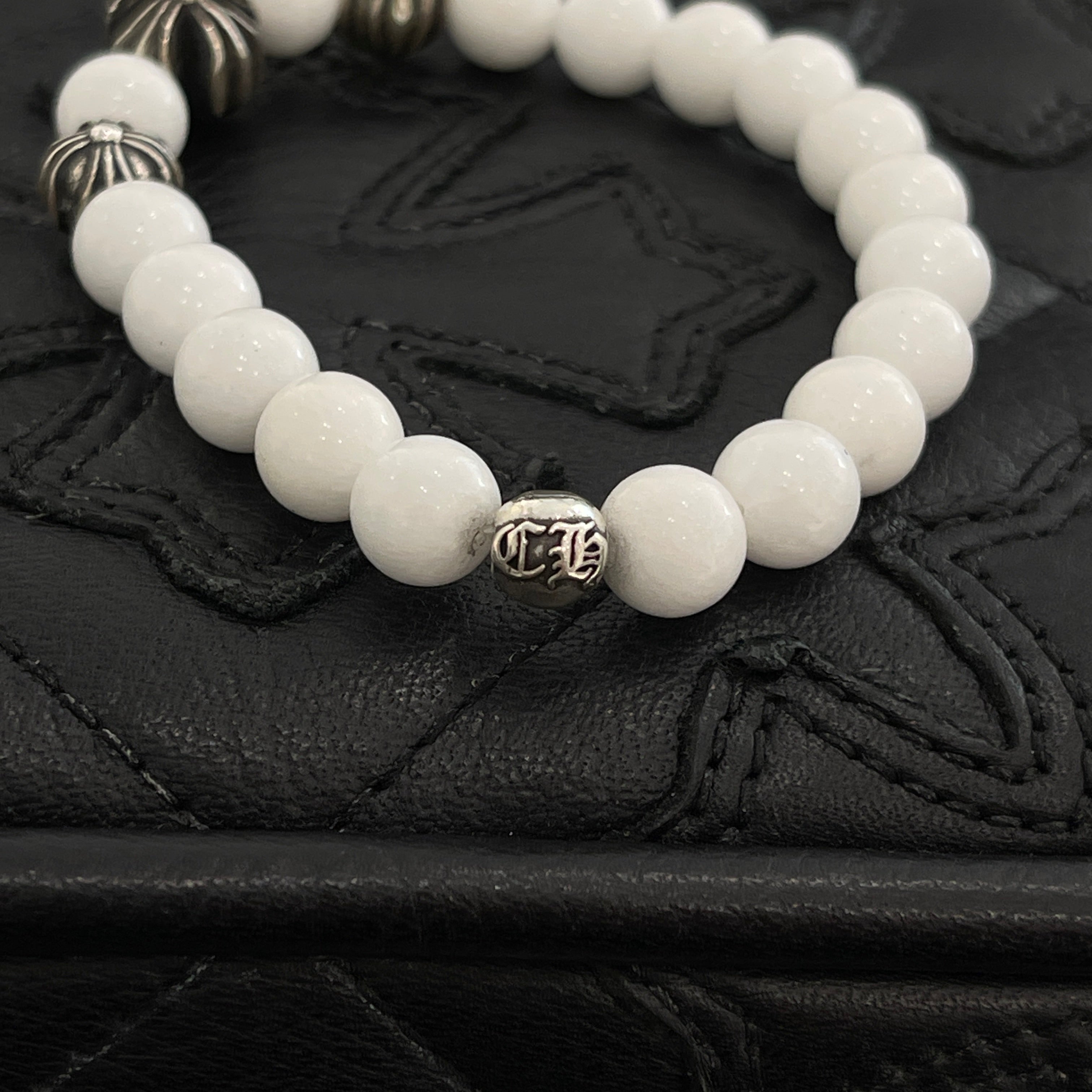 CHROME HEARTS CH Plus White Beads Bracelet クロムハーツ CH