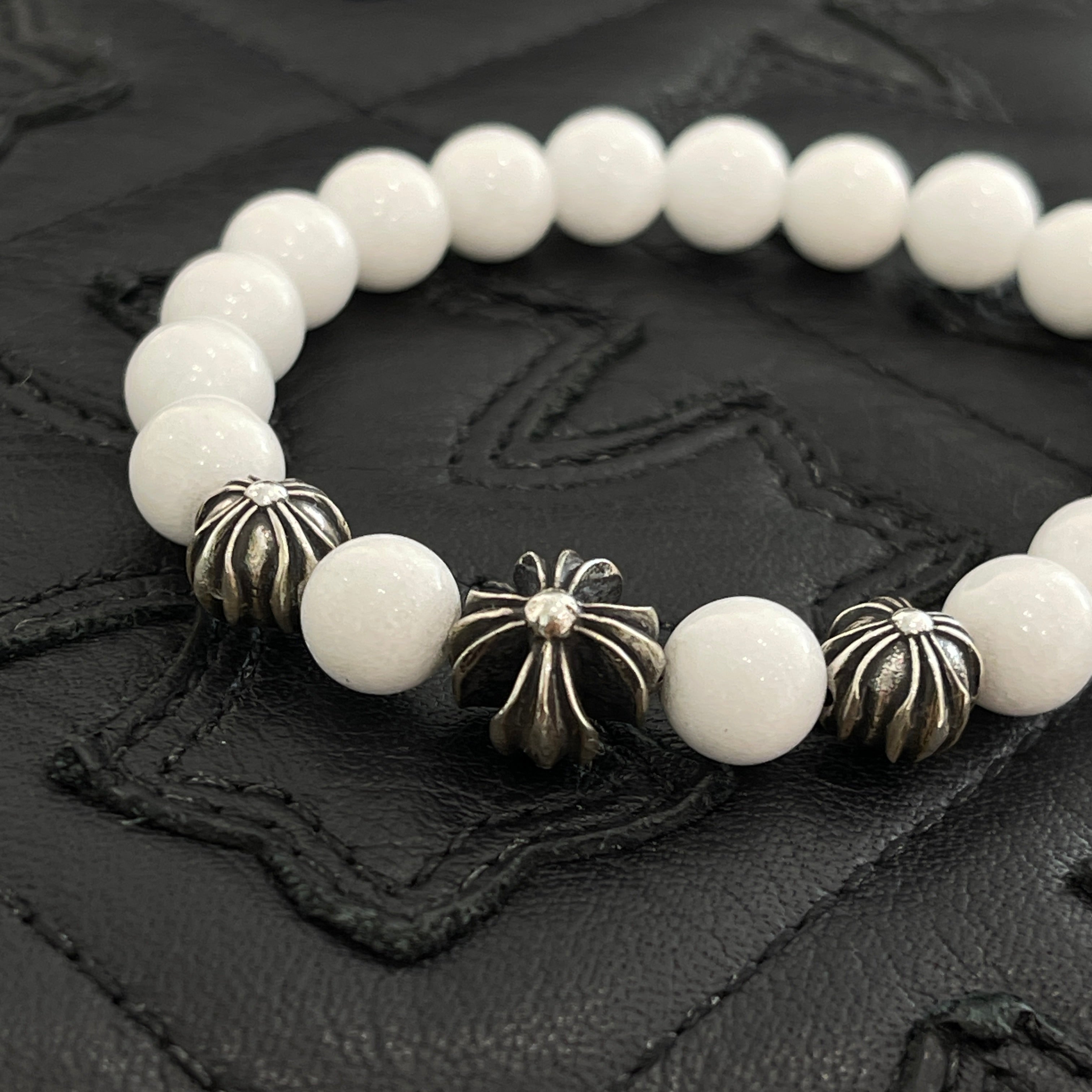 CHROME HEARTS CH Plus White Beads Bracelet クロムハーツ CHプラス ホワイトビーズ ブレスレット