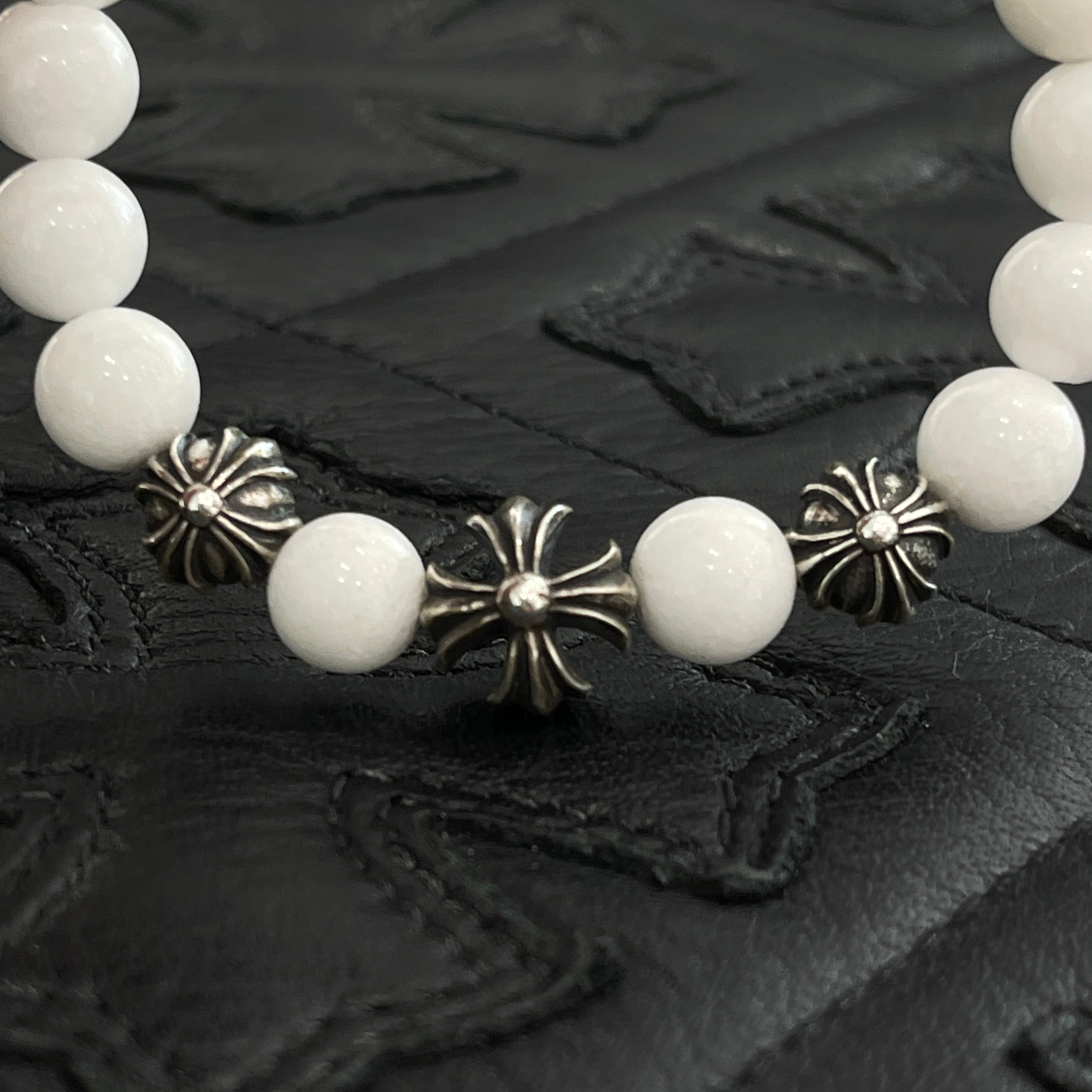 CHROME HEARTS CH Plus White Beads Bracelet クロムハーツ CHプラス ホワイトビーズ ブレスレット