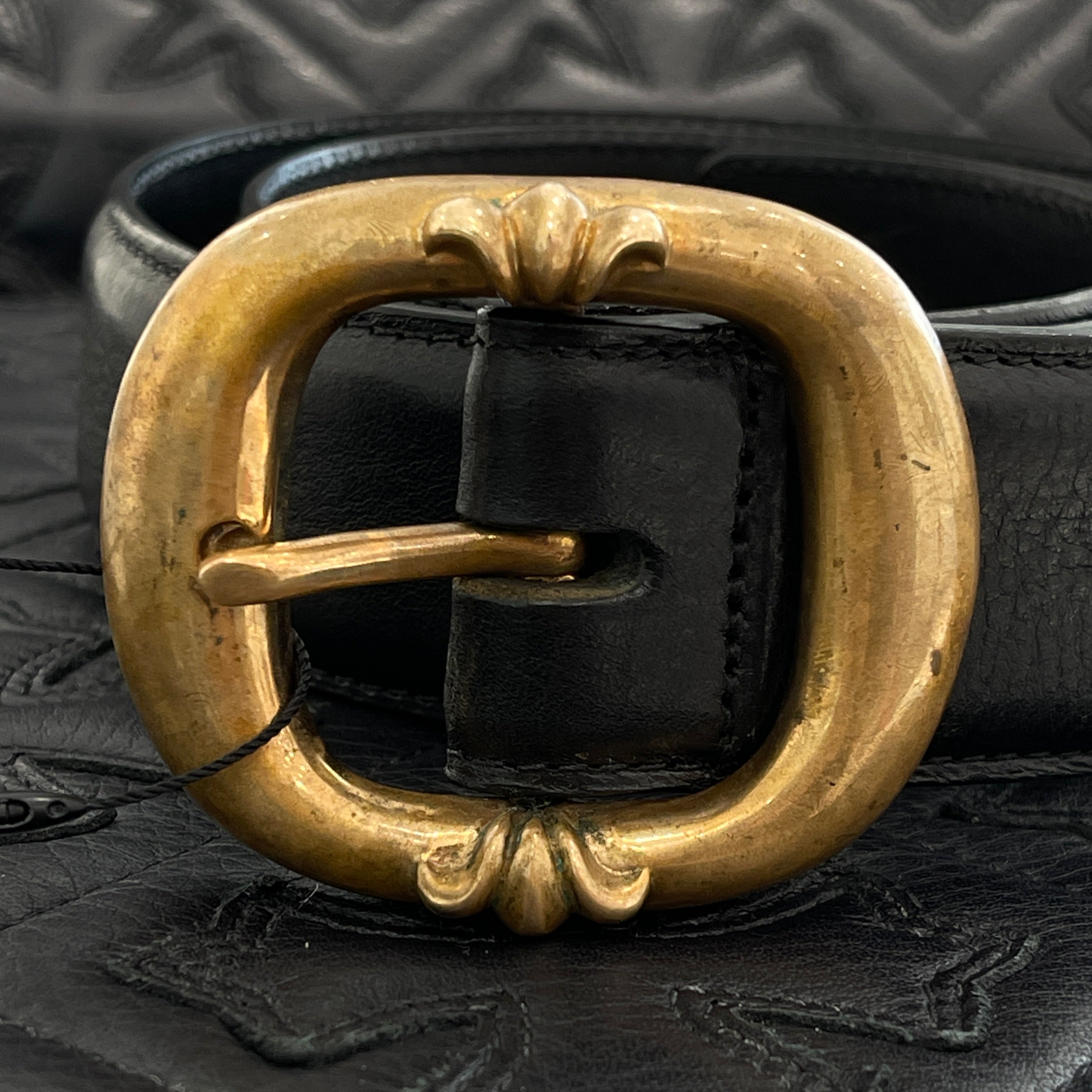 CHROME HEARTS Bronze Gunslinger Leather Belt Size 32 クロムハーツ ブロンズ ガンスリンガー レザーベルト サイズ32