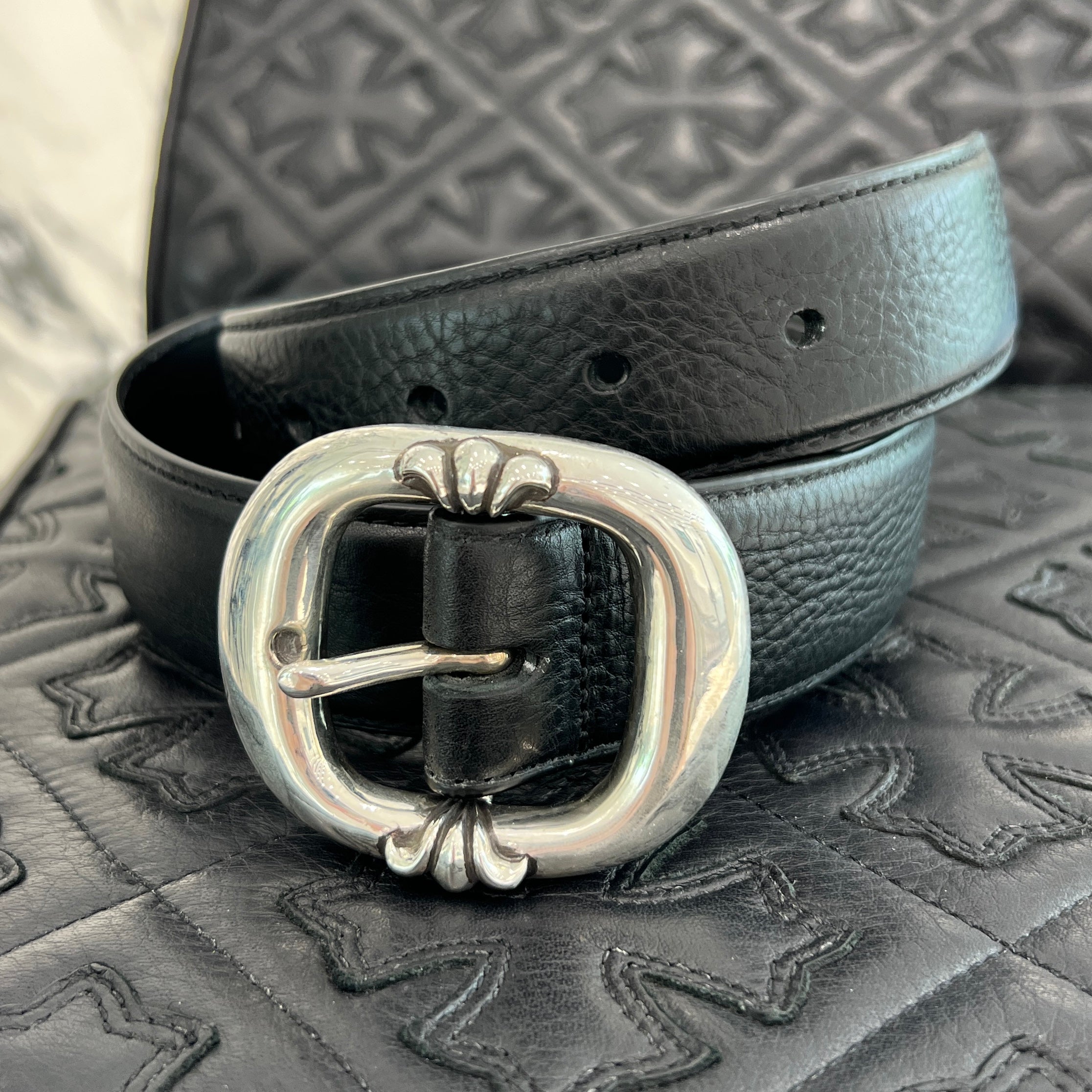 CHROME HEARTS 1.5 Gunslinger Leather Belt Size 32 クロムハーツ 1.5インチ ガンスリンガー レザーベルト サイズ32