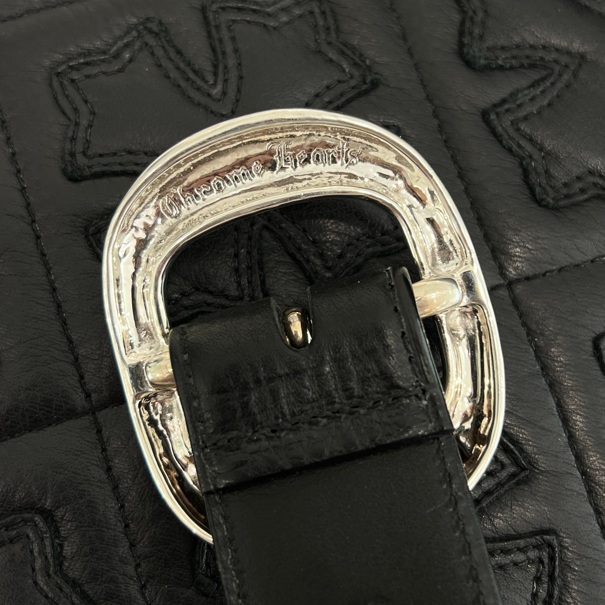 CHROME HEARTS 1.5 Gunslinger Leather Belt Size 32 クロムハーツ 1.5