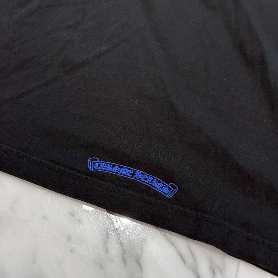 CHROME HEARTS 2024AW Old English Neck Logo Neon Blue Long Sleeve Tee Size L クロムハーツ オールドイングリッシュネックロゴネオンブルーロングスリーブTシャツ サイズL