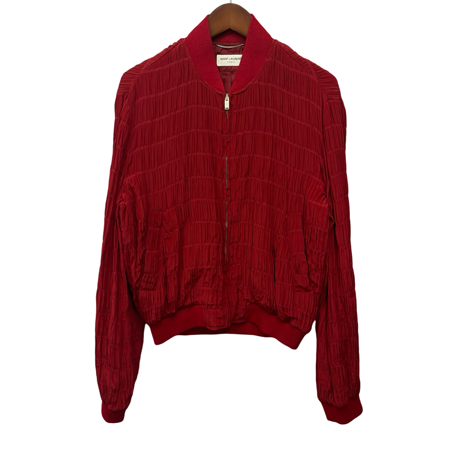 SAINT LAURENT PARIS 2022AW Layered Smock Silk Jacket 682844 Y2E23 Size 46