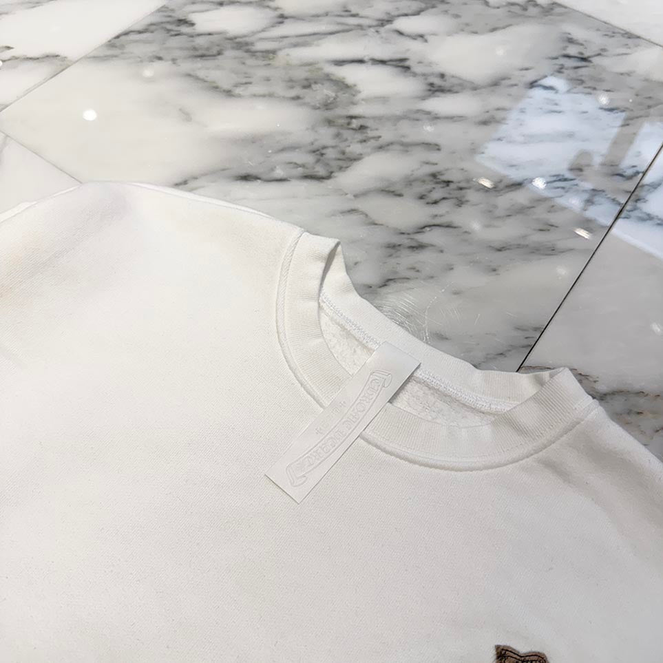 CHROME HEARTS Y NOT Multi Leather Cross Patch Sweatshirt Size M クロムハーツ ワイノット マルチレザークロスパッチ スウェットシャツ サイズM