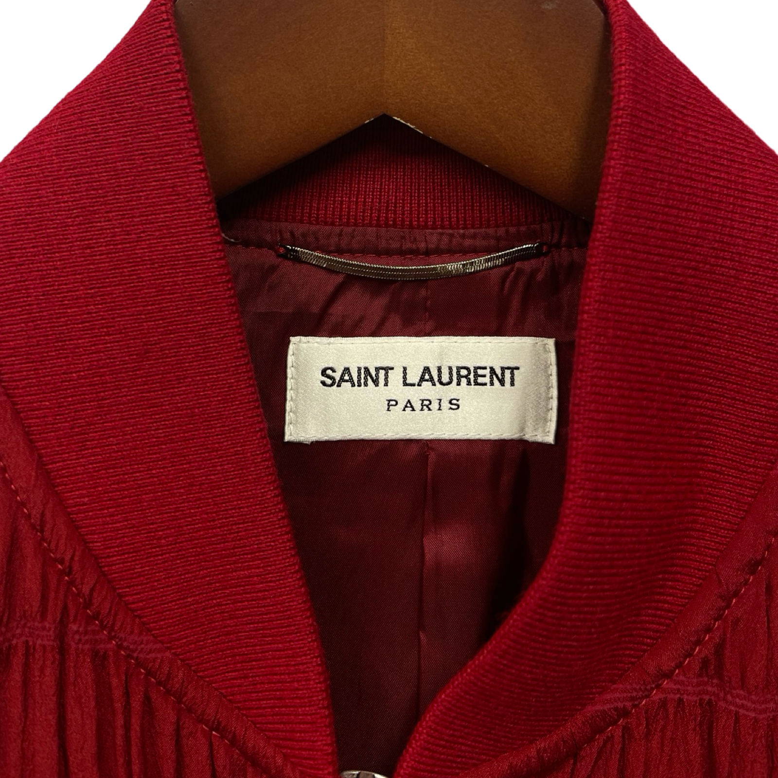SAINT LAURENT PARIS 2022AW Layered Smock Silk Jacket 682844 Y2E23 Size 46