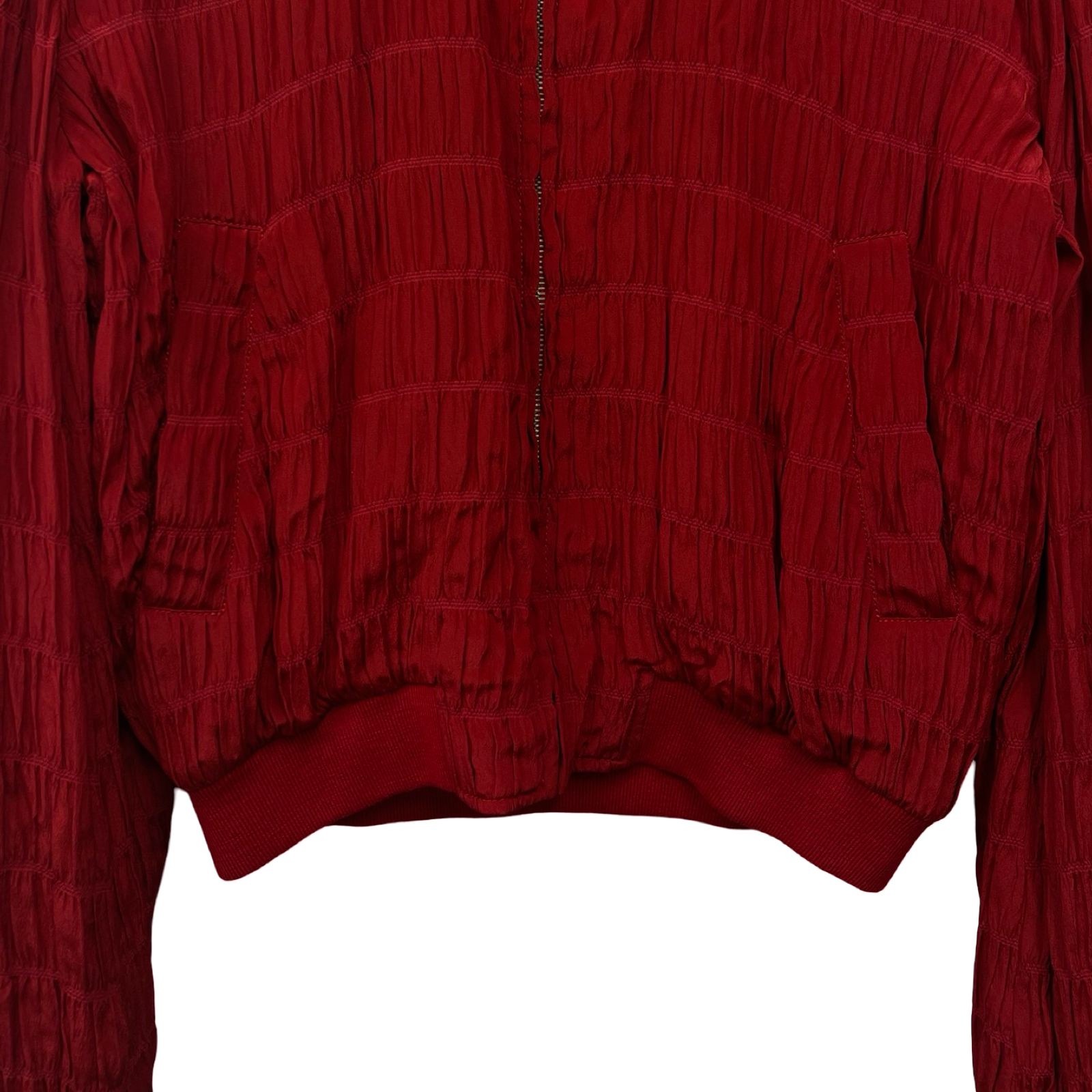 SAINT LAURENT PARIS 2022AW Layered Smock Silk Jacket 682844 Y2E23 Size 46