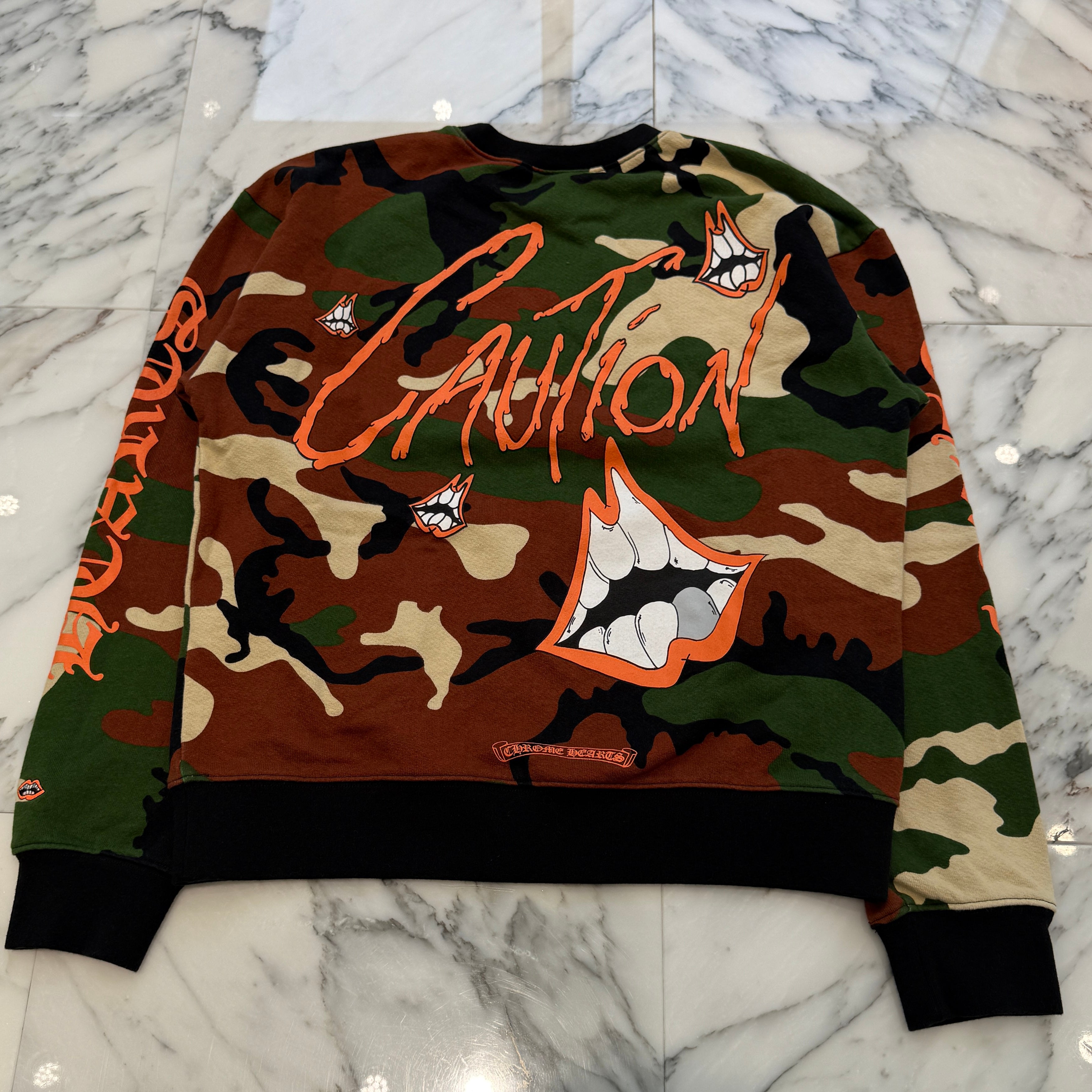 CHROME HEARTS × MATTY BOY 2022SS PPO CAUTION SWTSHRT Size M クロムハーツ × マッティボーイ コーションスウェットシャツ サイズM