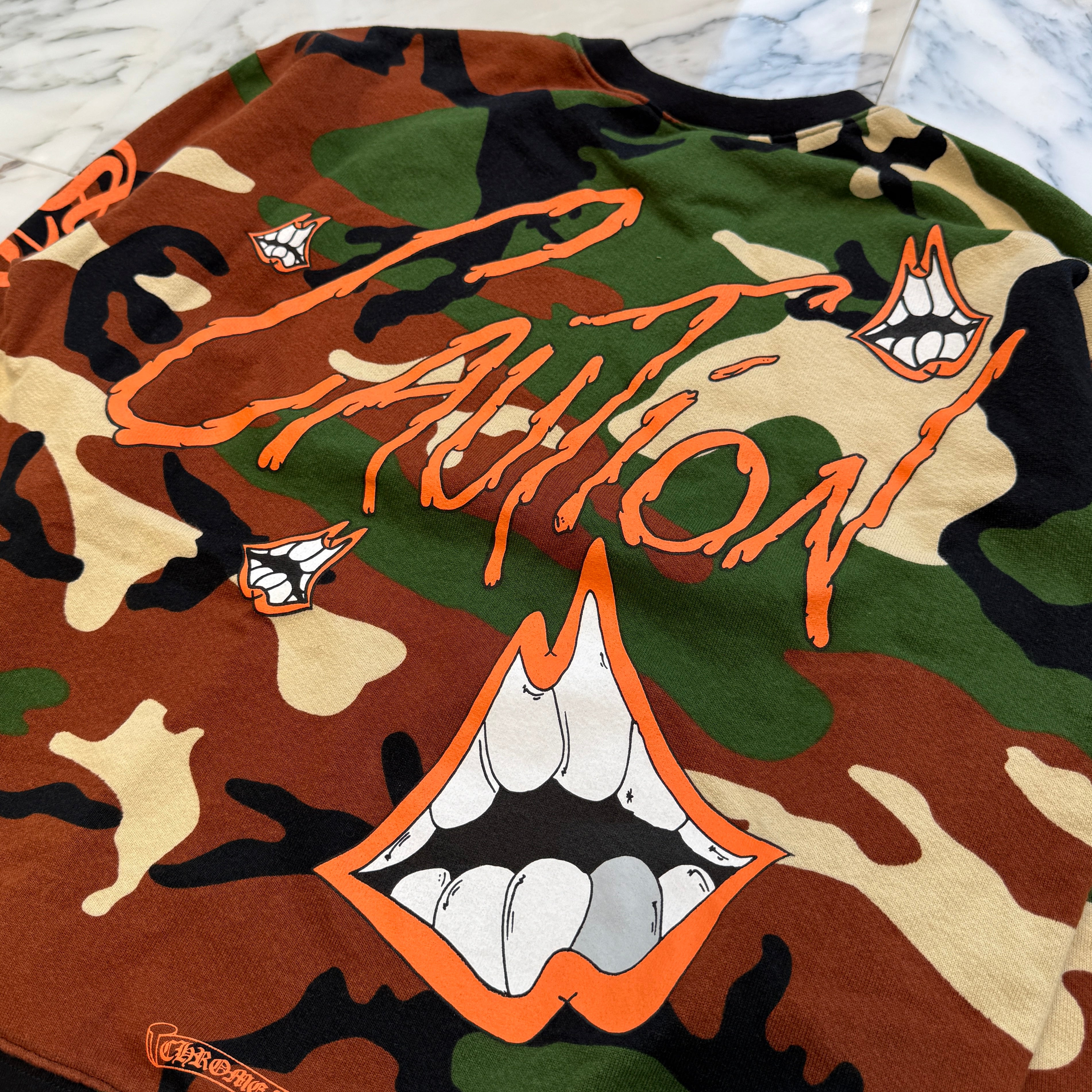 CHROME HEARTS × MATTY BOY 2022SS PPO CAUTION SWTSHRT Size M クロムハーツ × マッティボーイ コーションスウェットシャツ サイズM