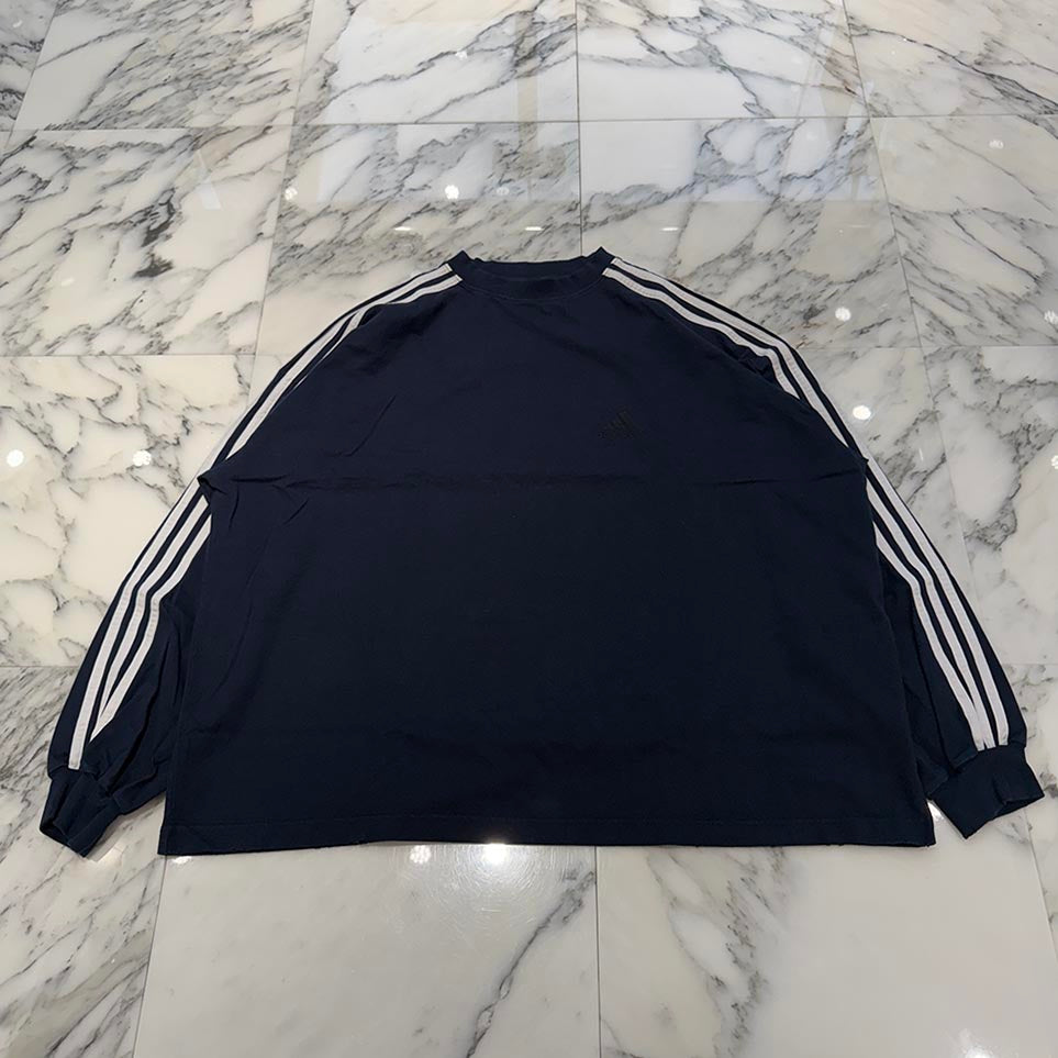 BALENCIAGA × adidas 2022AW Three Stripes Logo Embroidery Long Sleeve Tee 712397 TNVA6 Size 3 バレンシアガ×アディダス スリーストライプ ロゴ刺繍 ロングスリーブTシャツ サイズ3