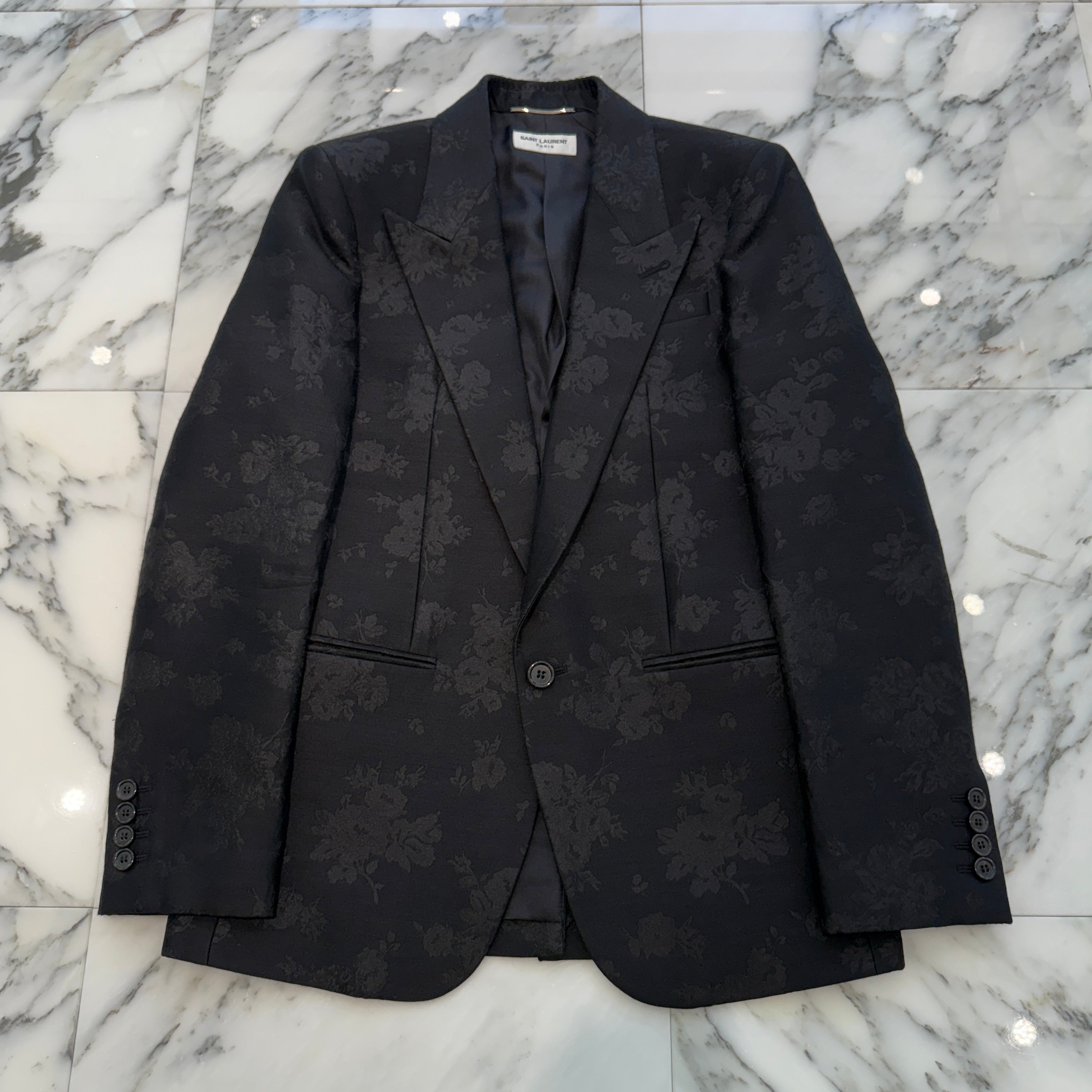 SAINT LAURENT PARIS 2021SS Floral Design Tailored Jacket 686981 Y1E01 Size 44 サンローランパリ フローラルデザイン テーラードジャケット サイズ44