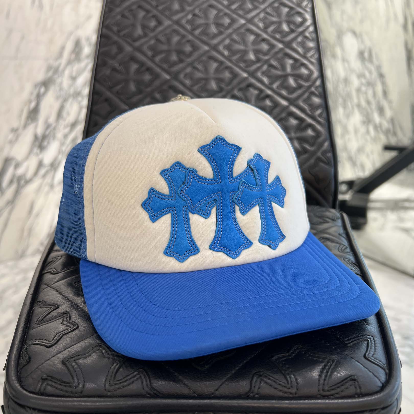 CHROME HEARTS Triple Cross Patch Trucker Cap Size ONE SIZE (53-60